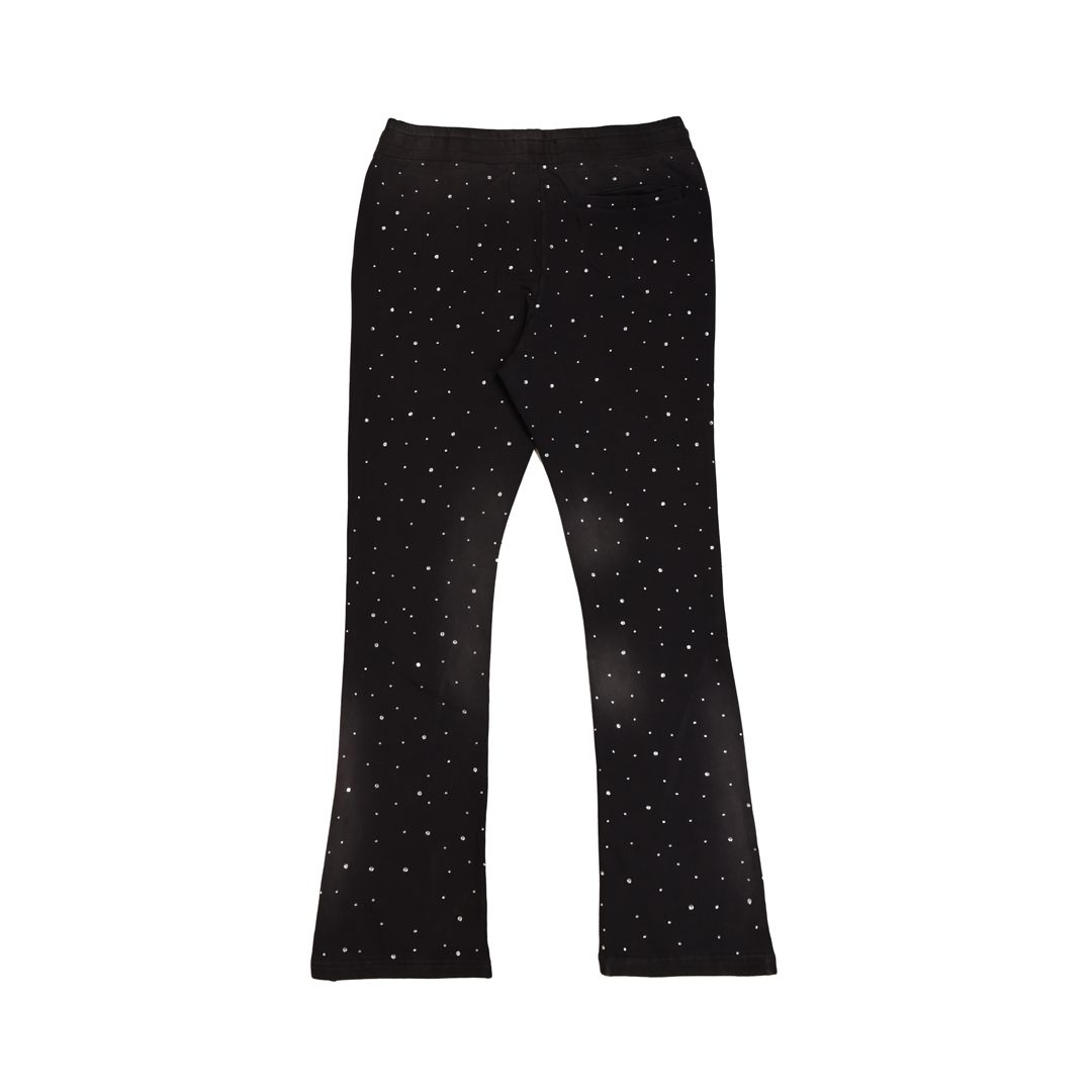First Row Sweatpants - Allover Rhine Stone Stacked - Black - FRB2200