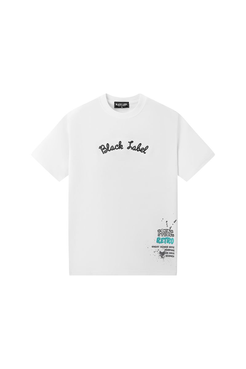 Black Label T-Shirt - RETRO - White - BL-2024-W