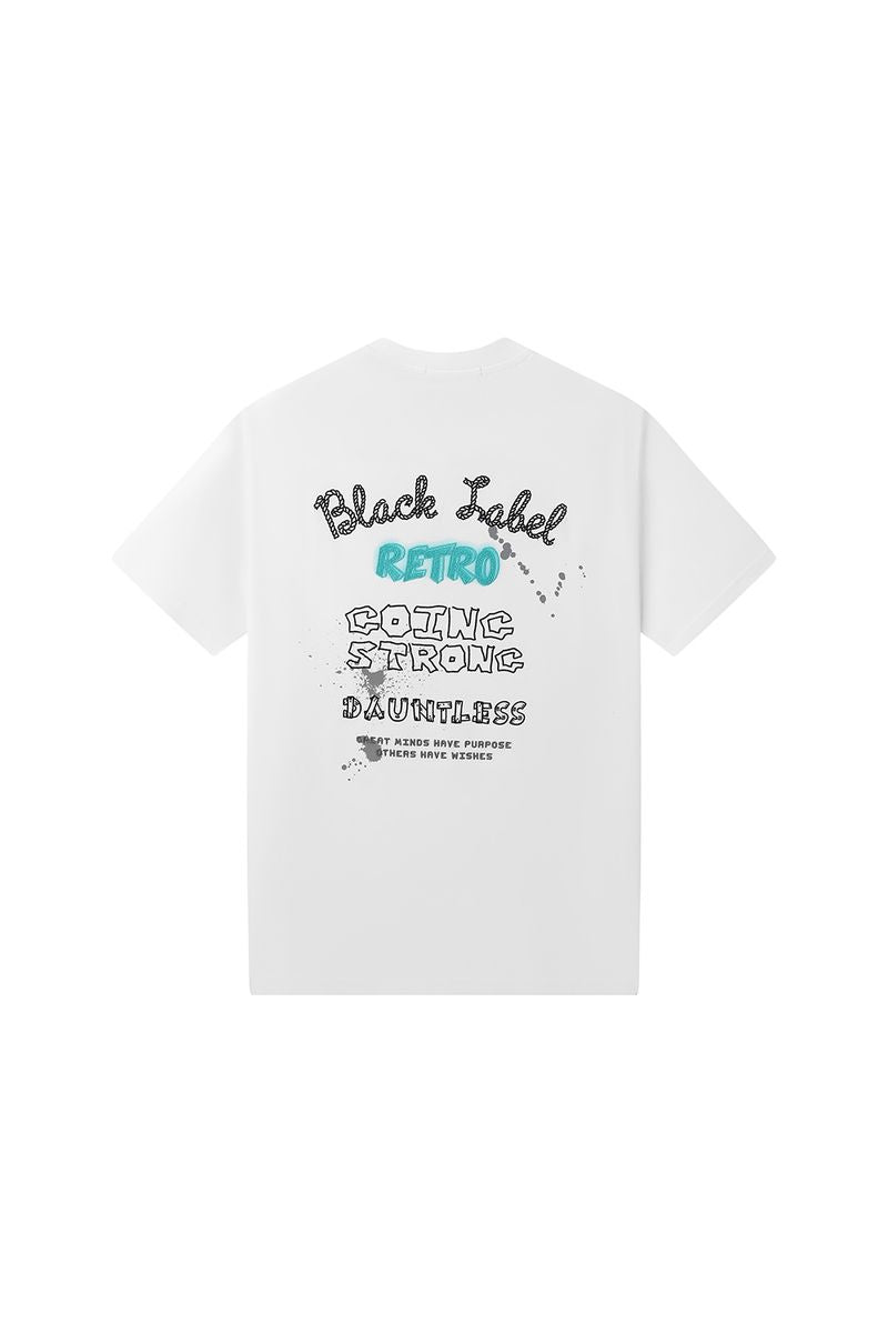 Black Label T-Shirt - RETRO - White - BL-2024-W