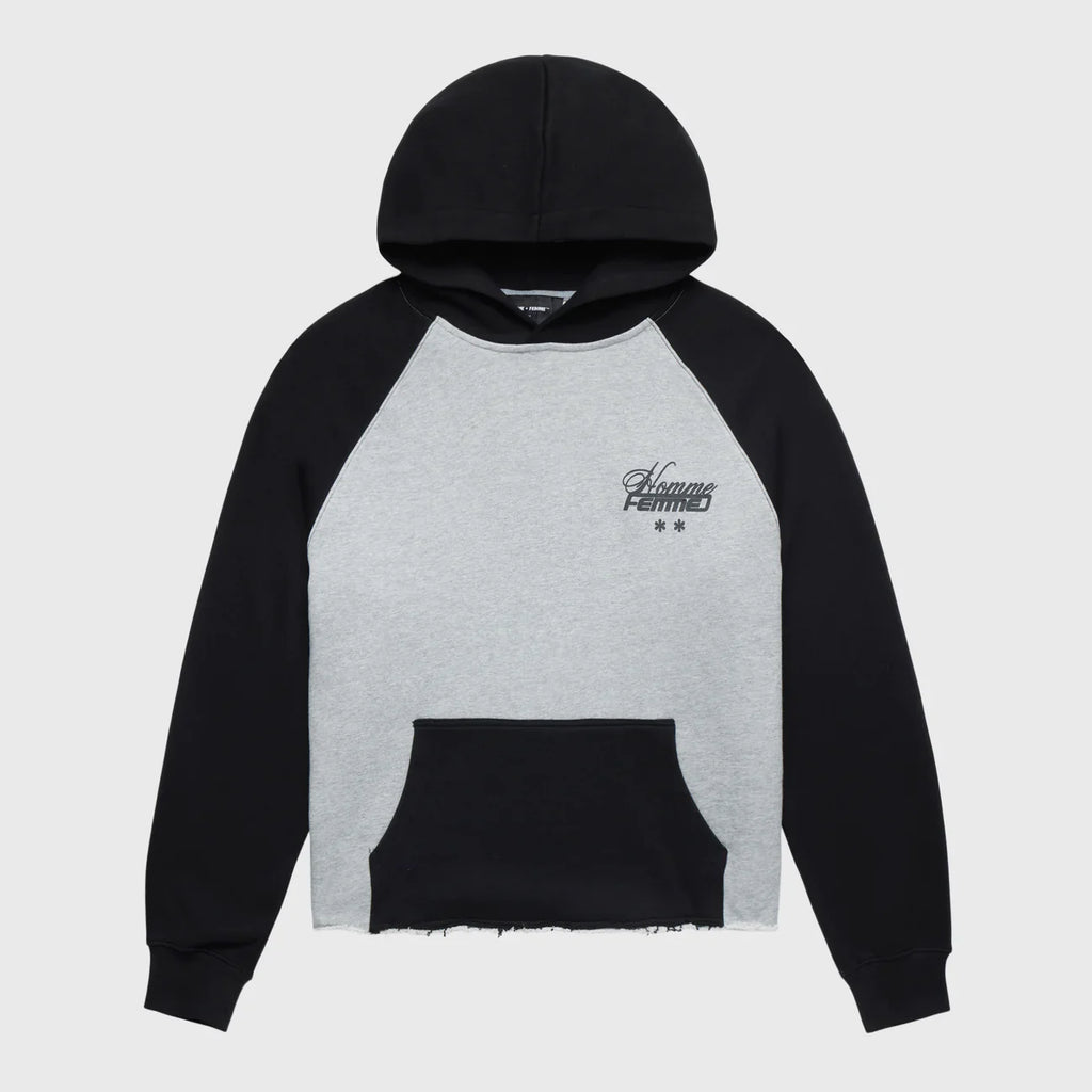 Homme+Femme Hoodie - Westwood Raglan - Black And Grey - HFFW202490