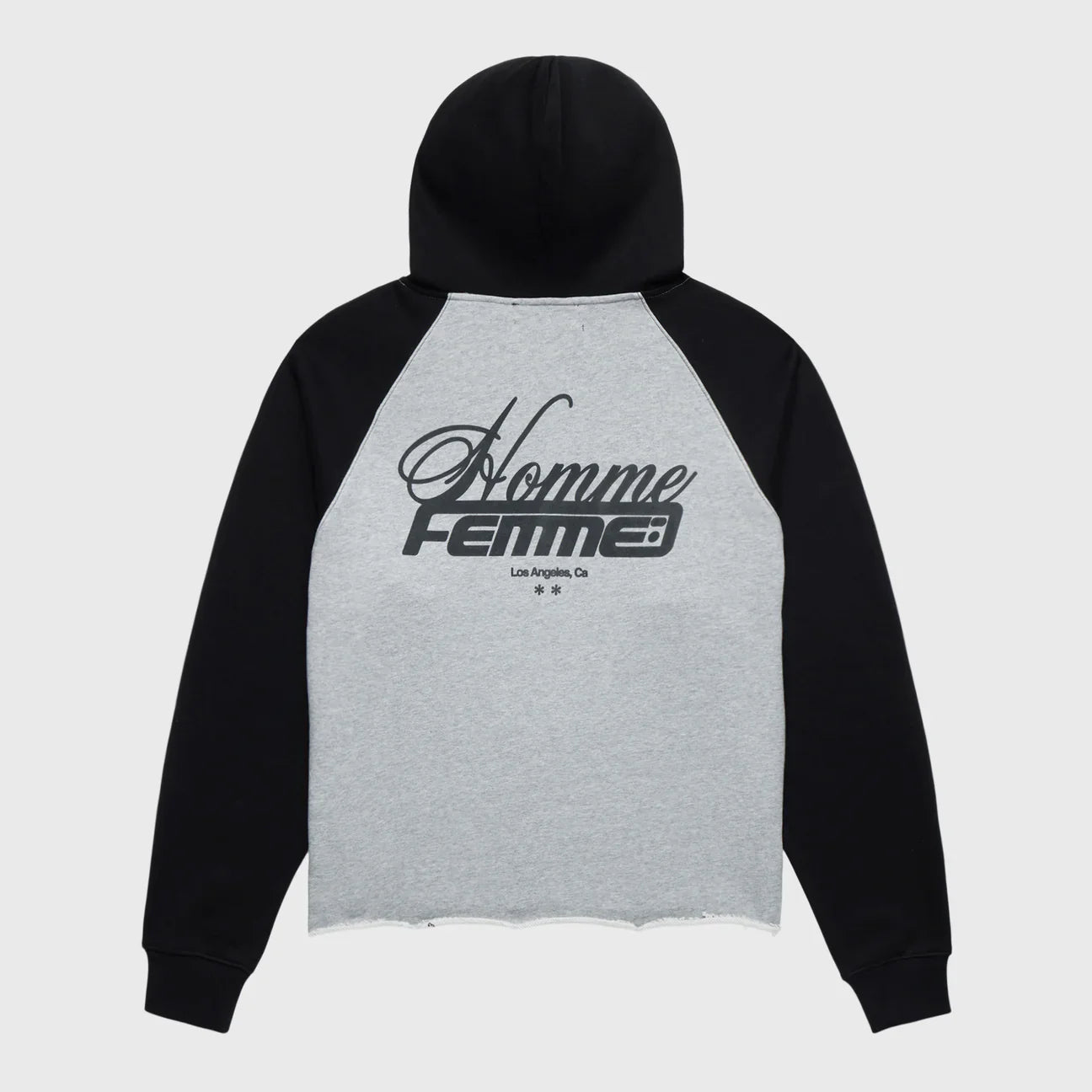 Homme+Femme Hoodie - Westwood Raglan - Black And Grey - HFFW202490