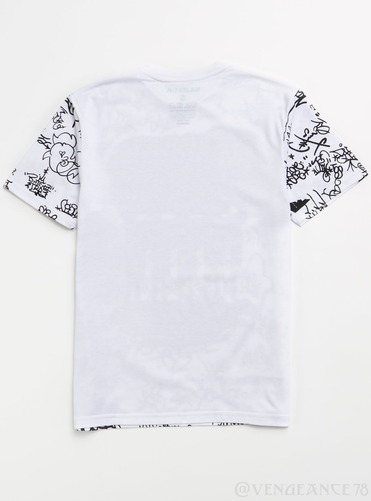 Majestik T-Shirt - Colored Rhine Stones Graphic - White