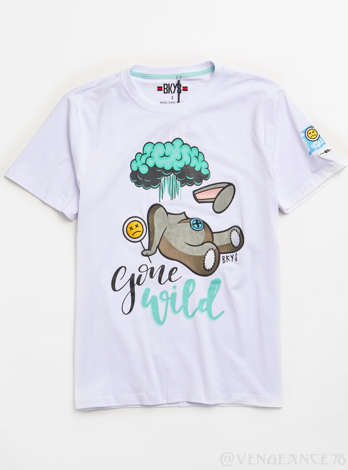 Bkys T-Shirt - Gone Wild - White - T182