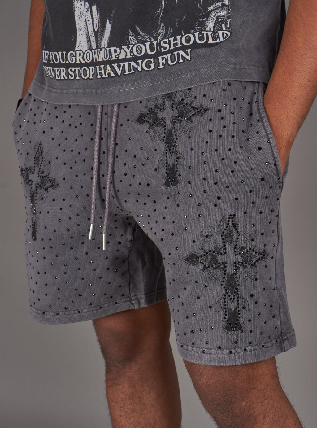 Nme Shorts - Arvin - Grey Wash  - 870