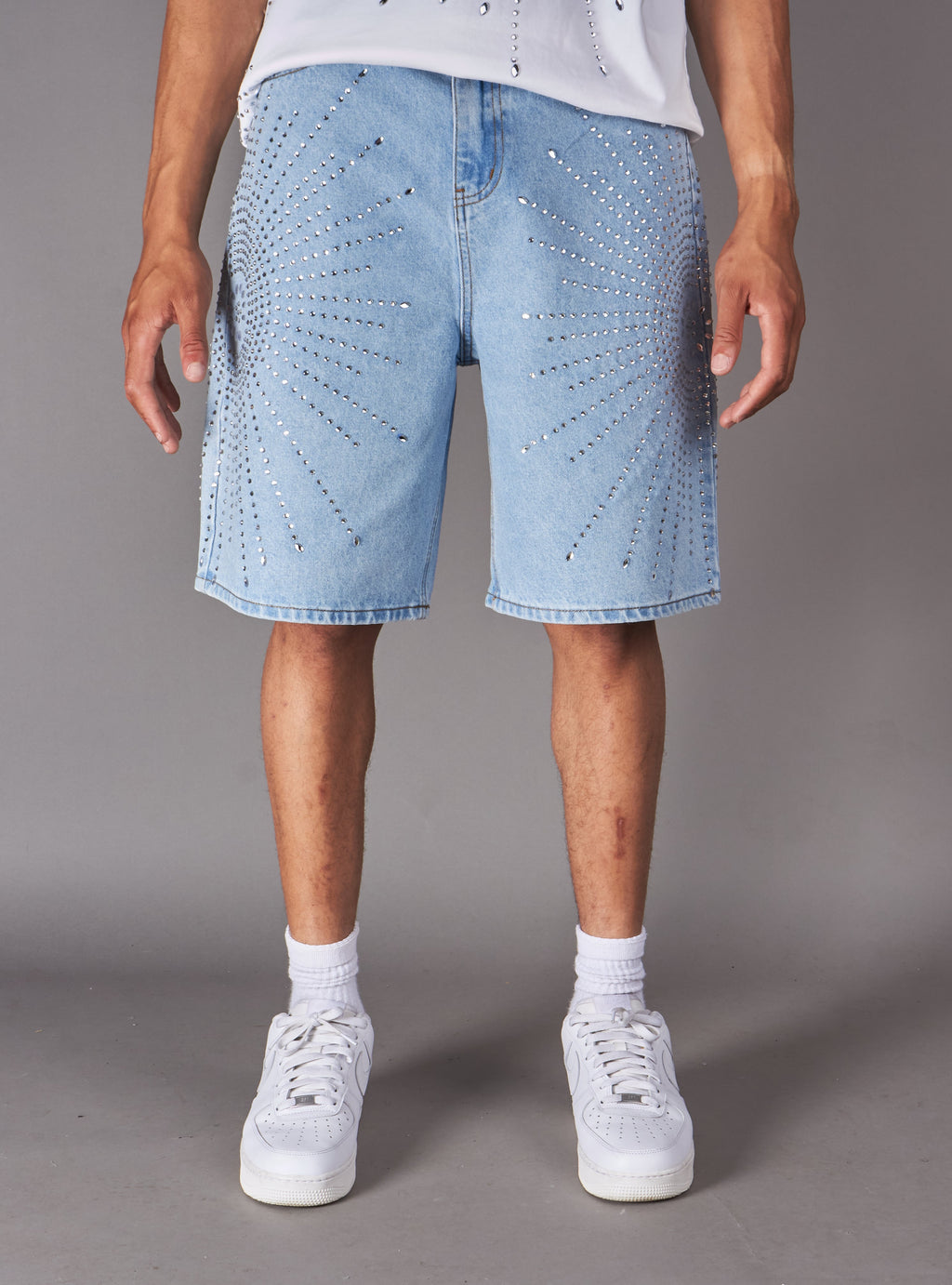 Politics Shorts - Carlen - Silver On Light Blue - 052