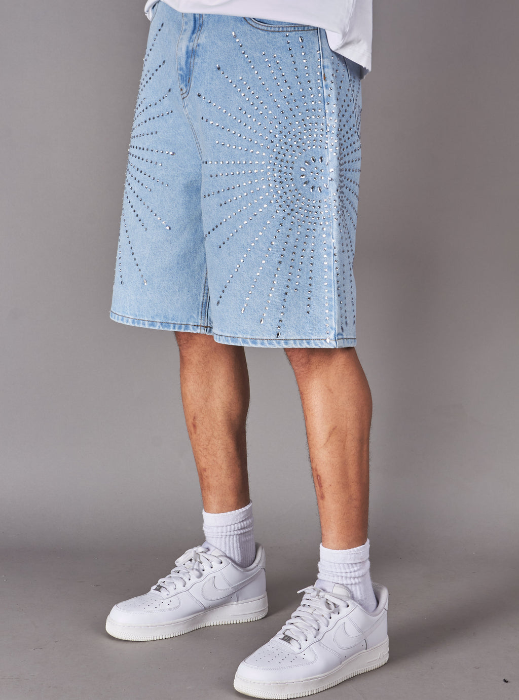 Politics Shorts - Carlen - Silver On Light Blue - 052