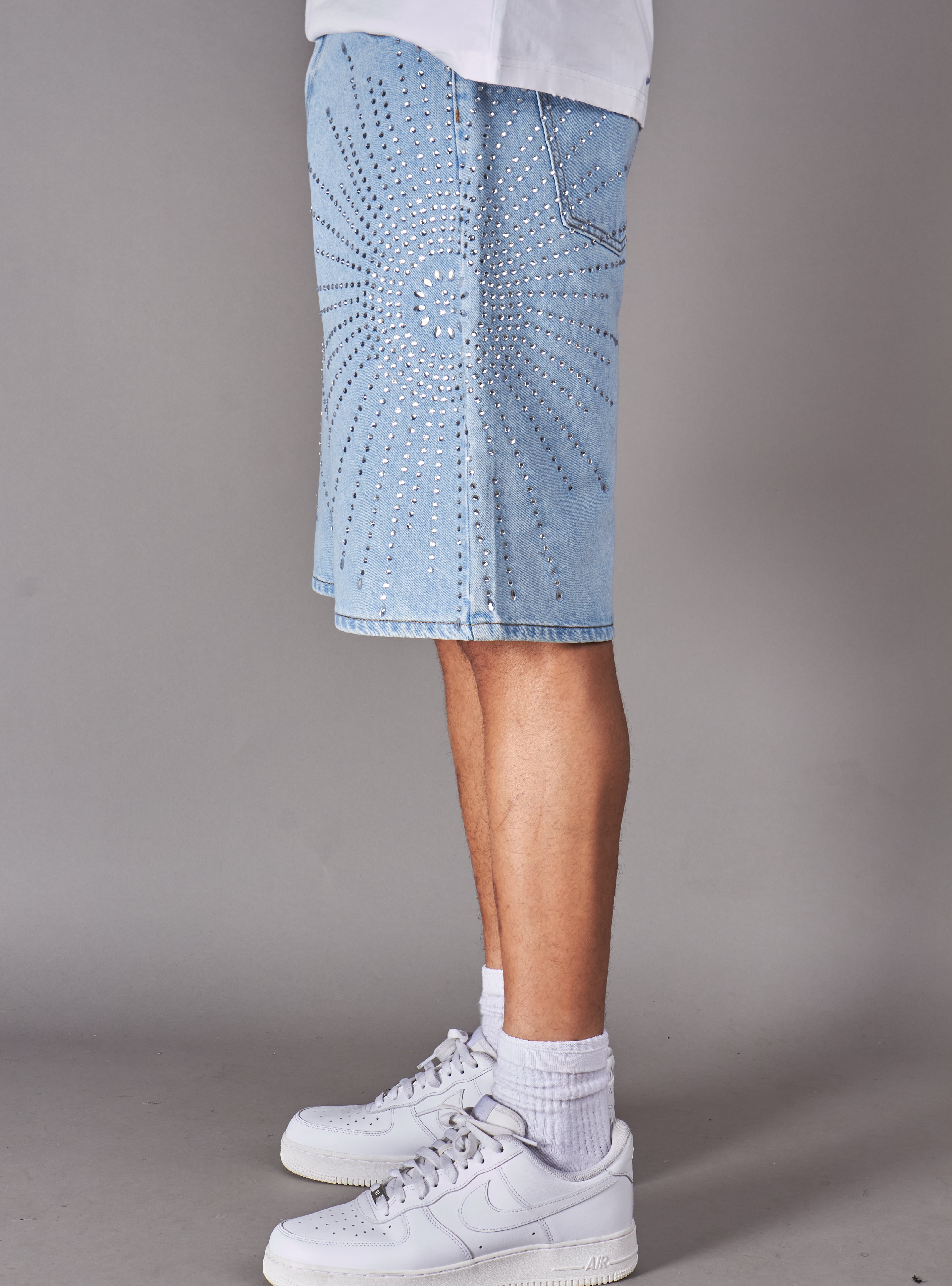 Politics Shorts - Carlen - Silver On Light Blue - 052