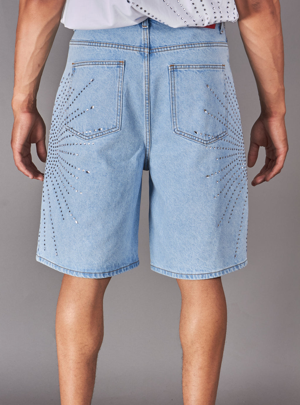 Politics Shorts - Carlen - Silver On Light Blue - 052