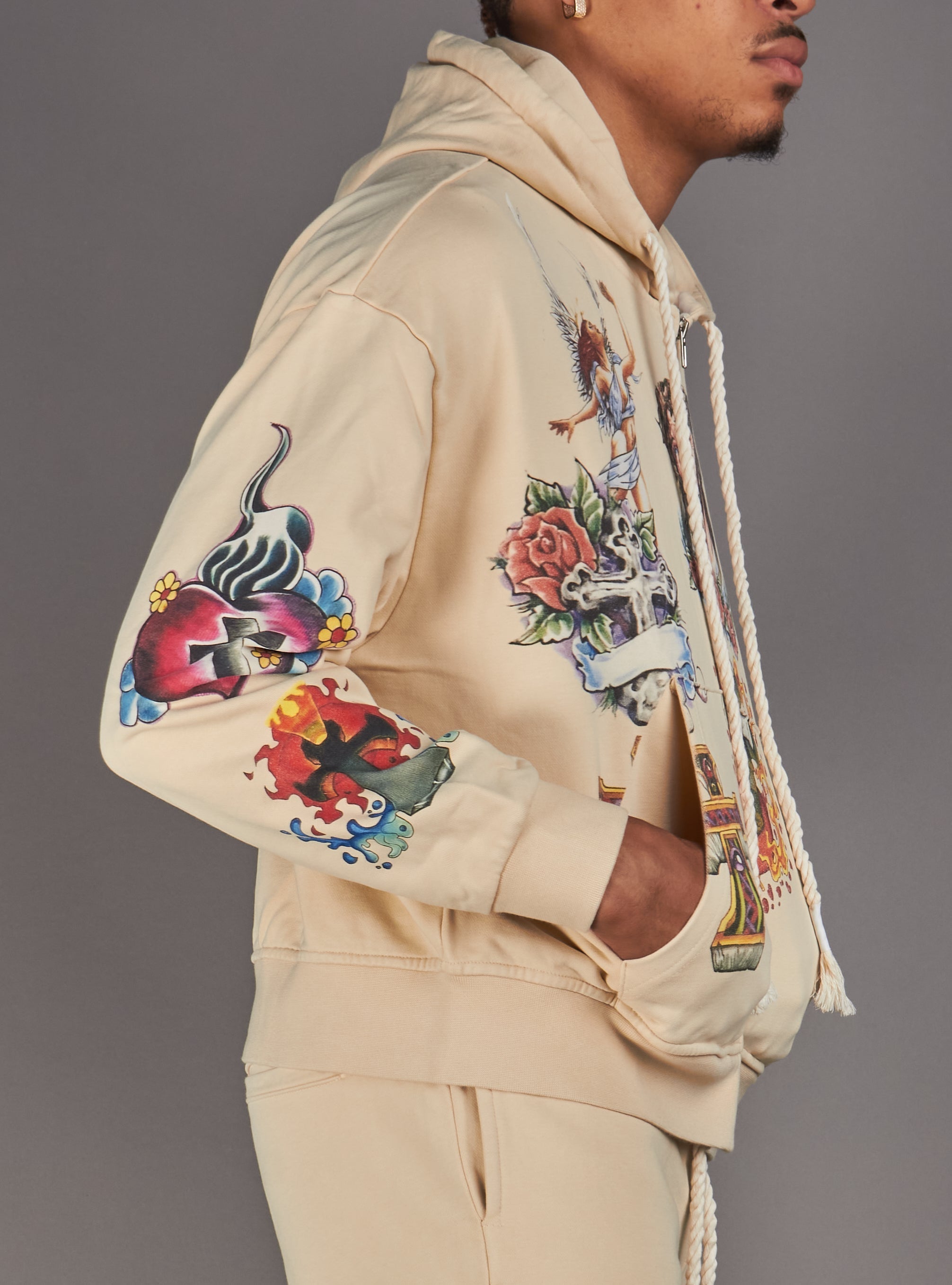 Politics Hoodie - Nivin - Beige - 340