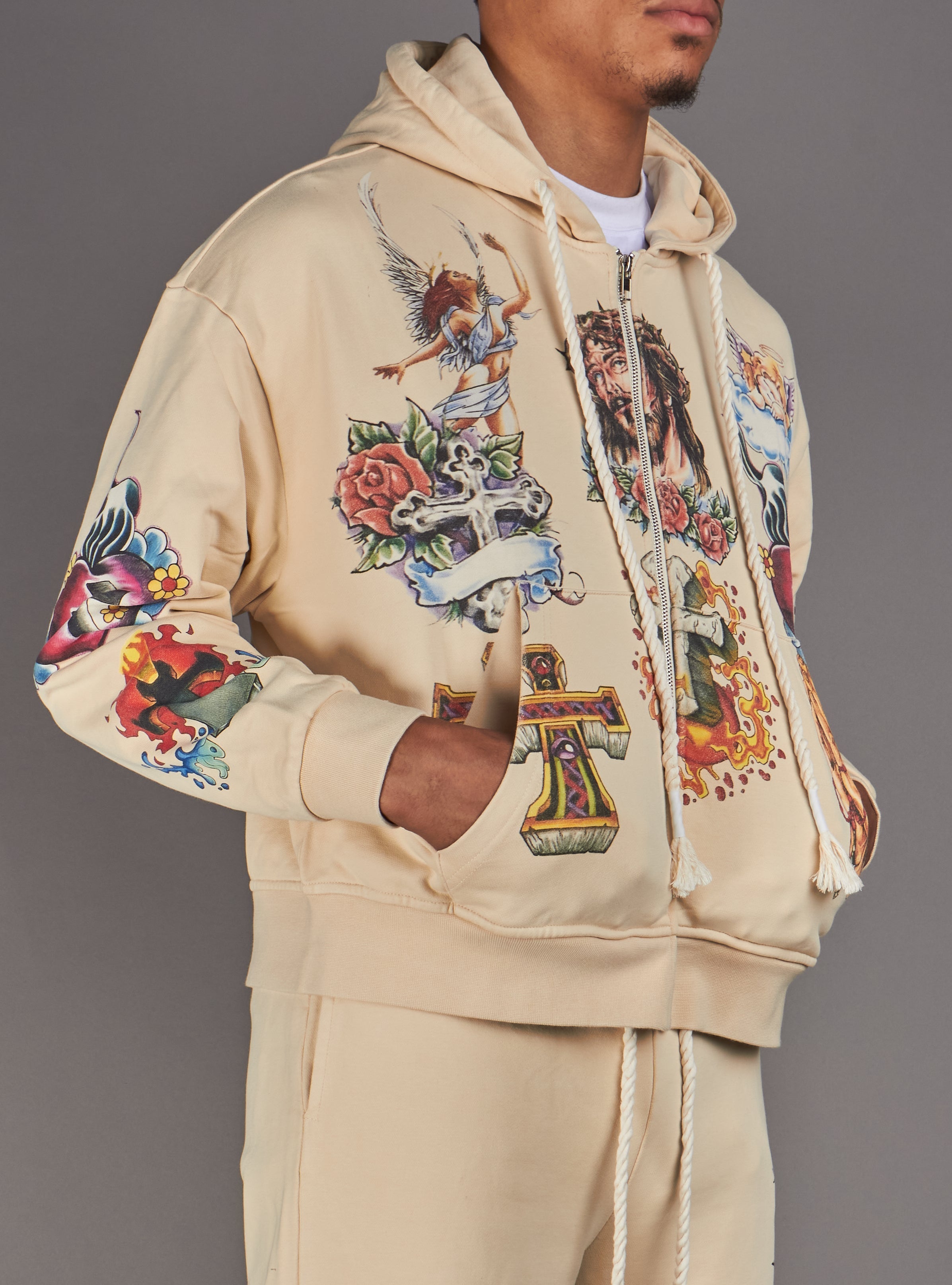 Politics Hoodie - Nivin - Beige - 340