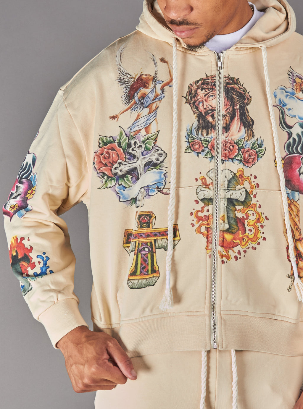 Politics Hoodie - Nivin - Beige - 340