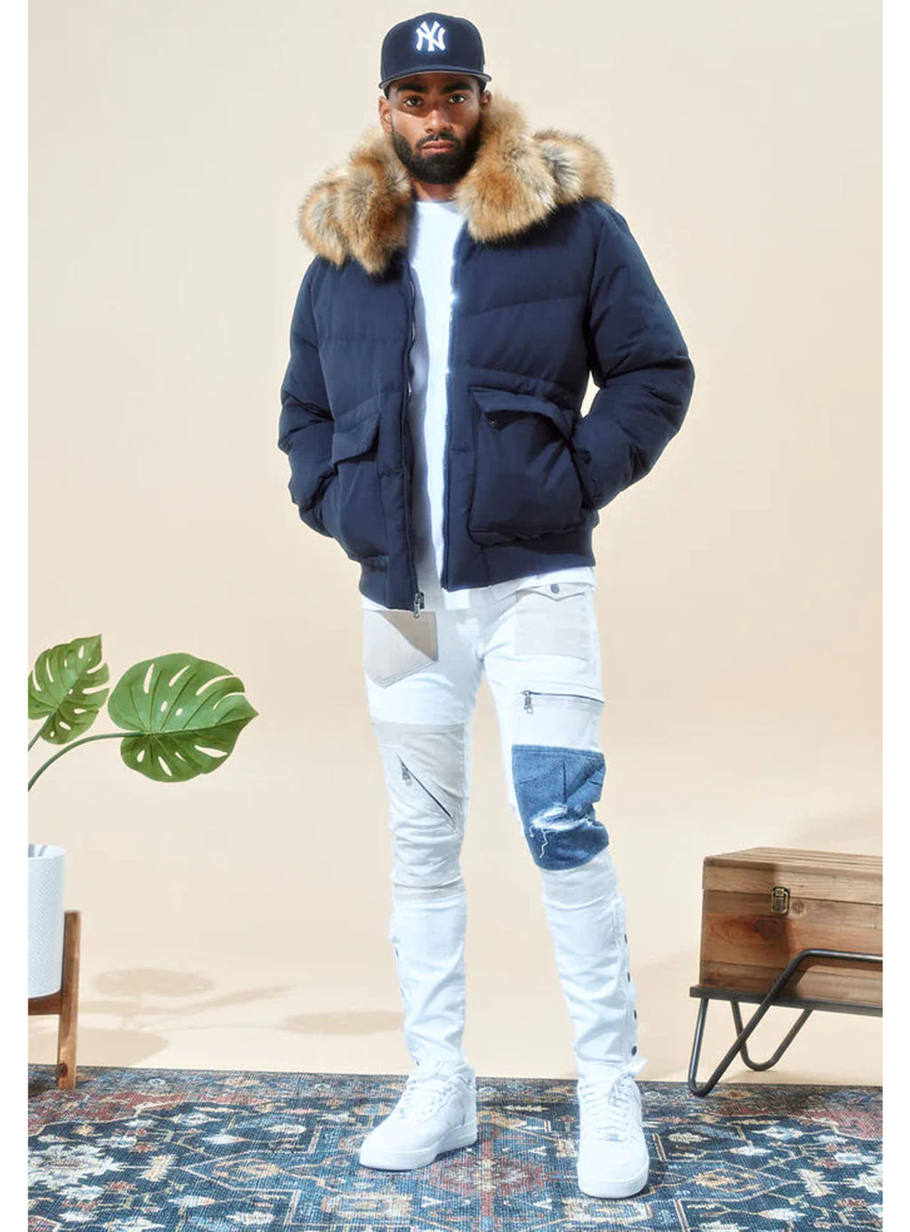 Jordan Craig Jacket - Canvas Puffer - Navy - 91541