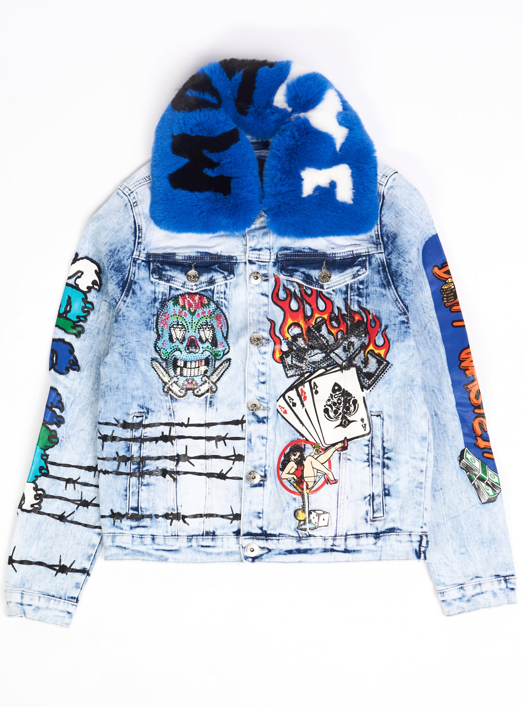 Motive Denim Jacket - Graffiti - Light Blue - M59