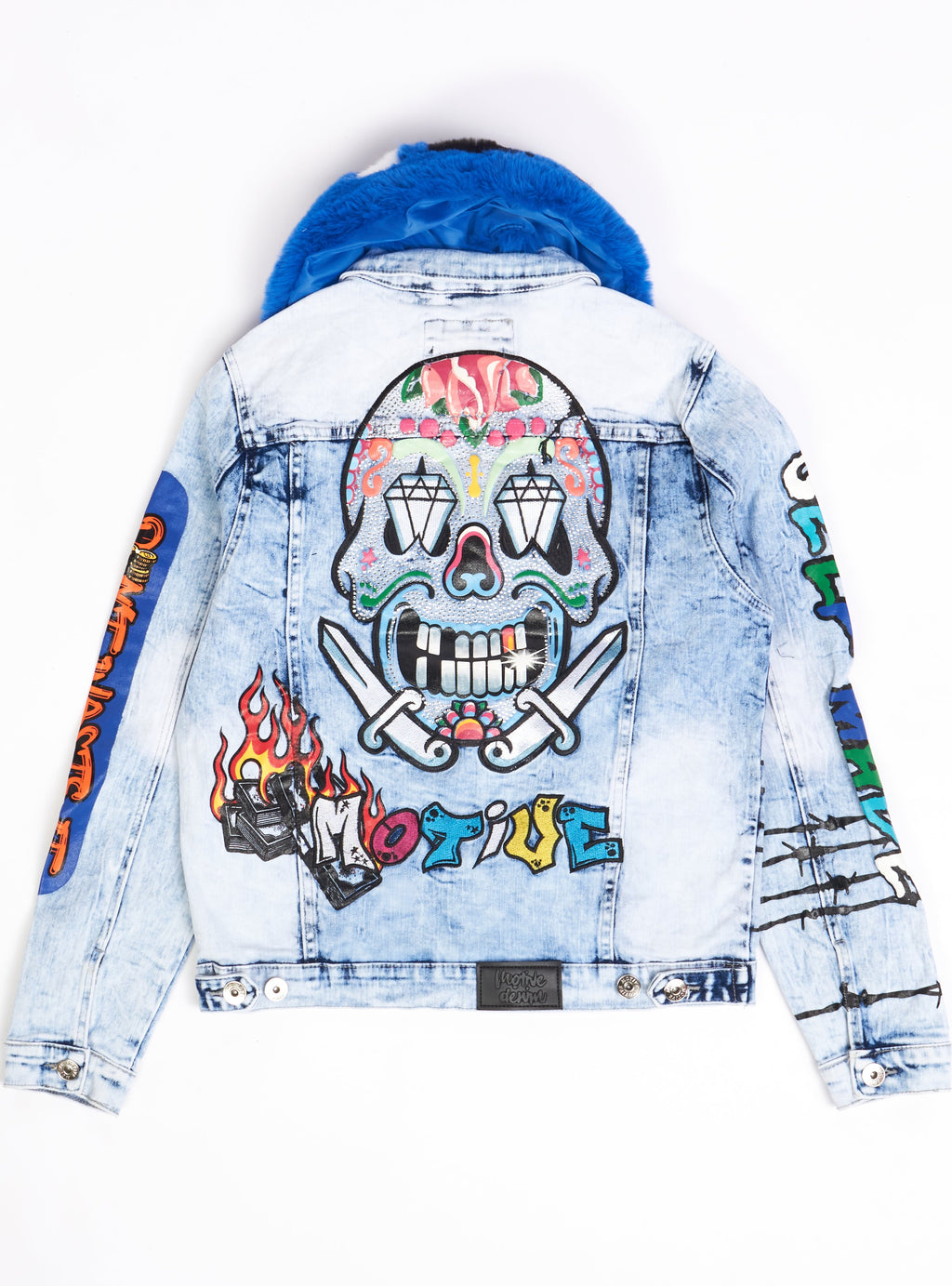 Motive Denim Jacket - Graffiti - Light Blue - M59