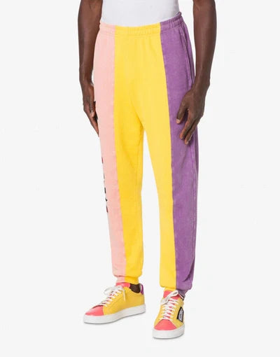 Moschino Sweatpants - Tricolor Logo - Purple Yellow Peach - A03122028 1888