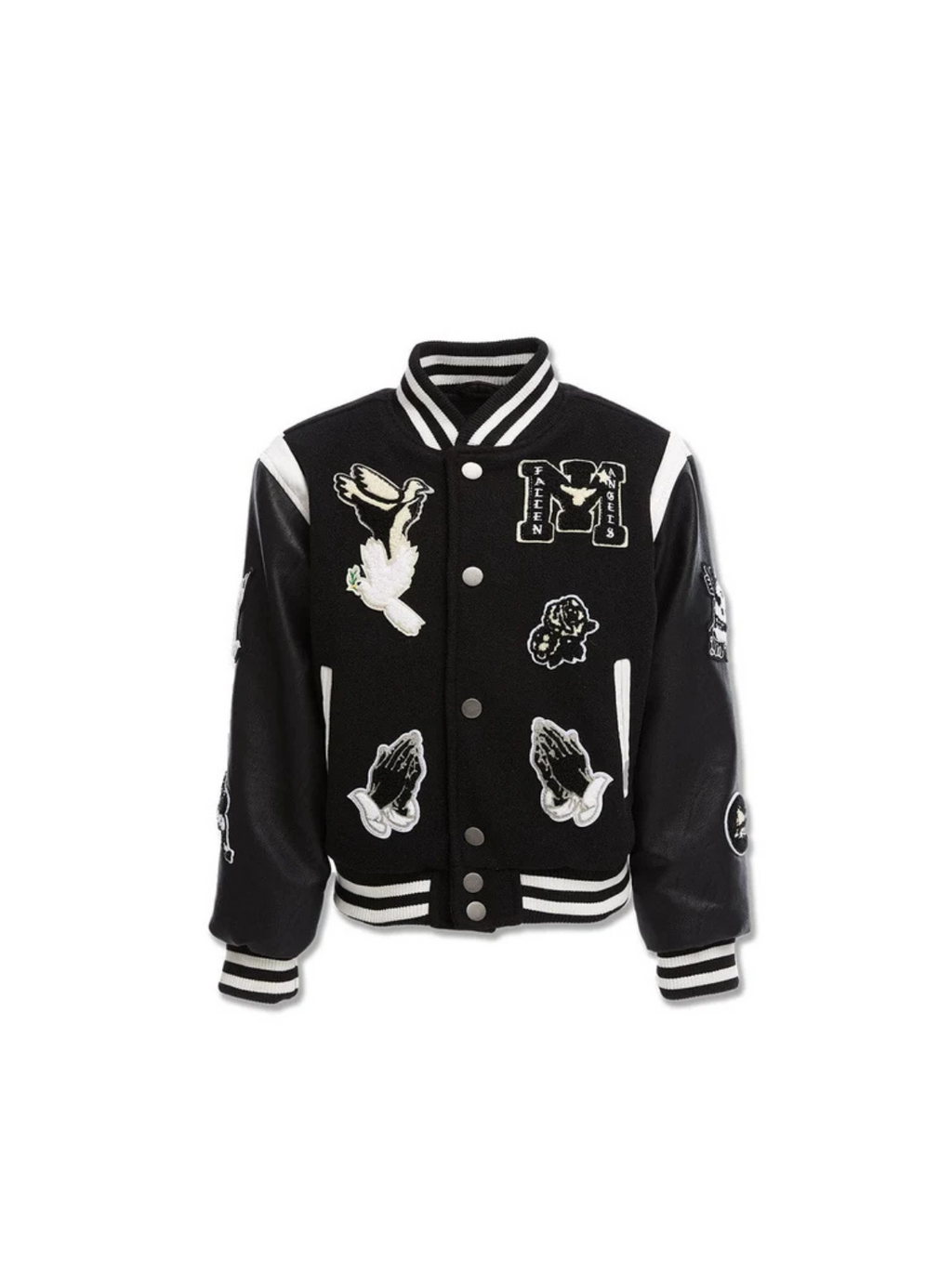 Jordan Craig Jacket - Kids Fallen Angels Varsity - Black - 91647K