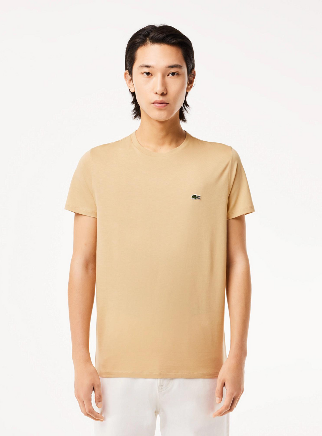 Lacoste T-Shirt - Crew Neck Pima Cotton Jersey - Beige 1XQ - TH6709