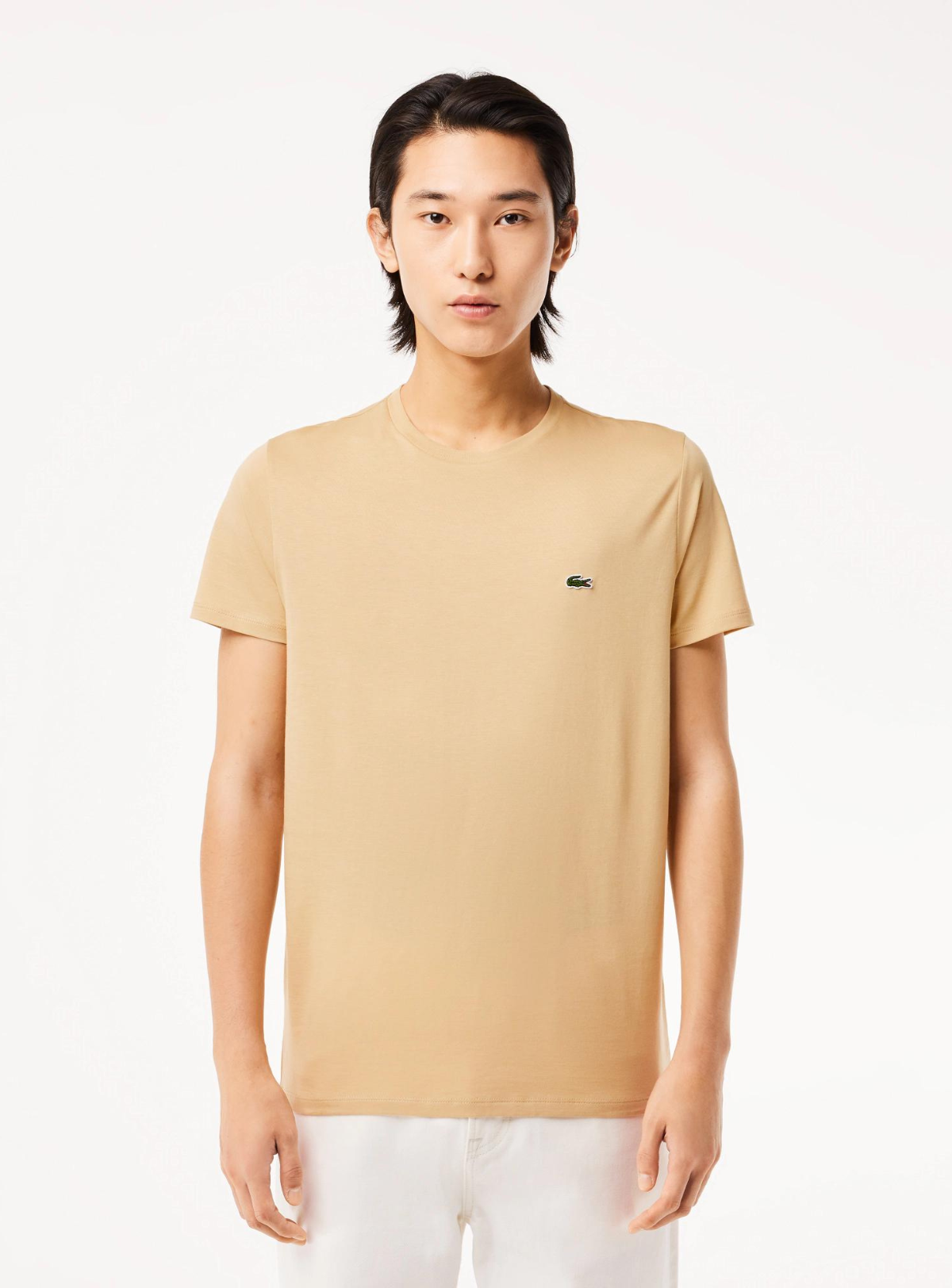 Lacoste T-Shirt - Crew Neck Pima Cotton Jersey - Beige 1XQ - TH6709