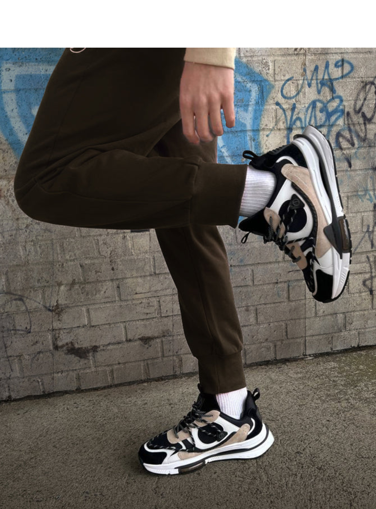 Javi Shoes - Ambitious - White Black And Beige