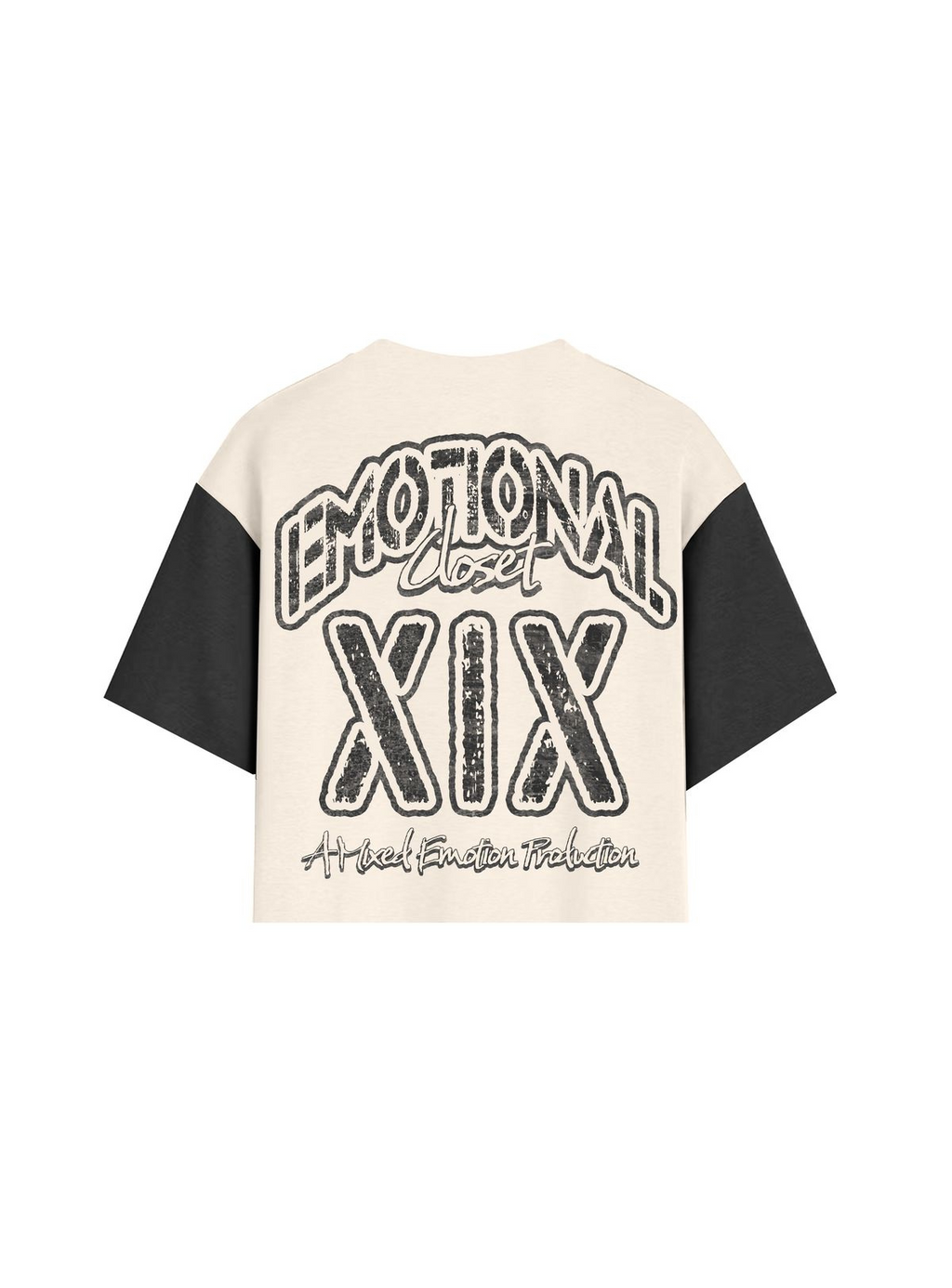 Mixed Emotion T-Shirt - Emotional Closet Cropped - Cream