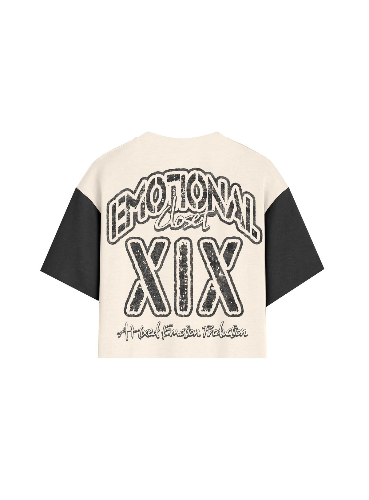 Mixed Emotion T-Shirt - Emotional Closet Cropped - Cream