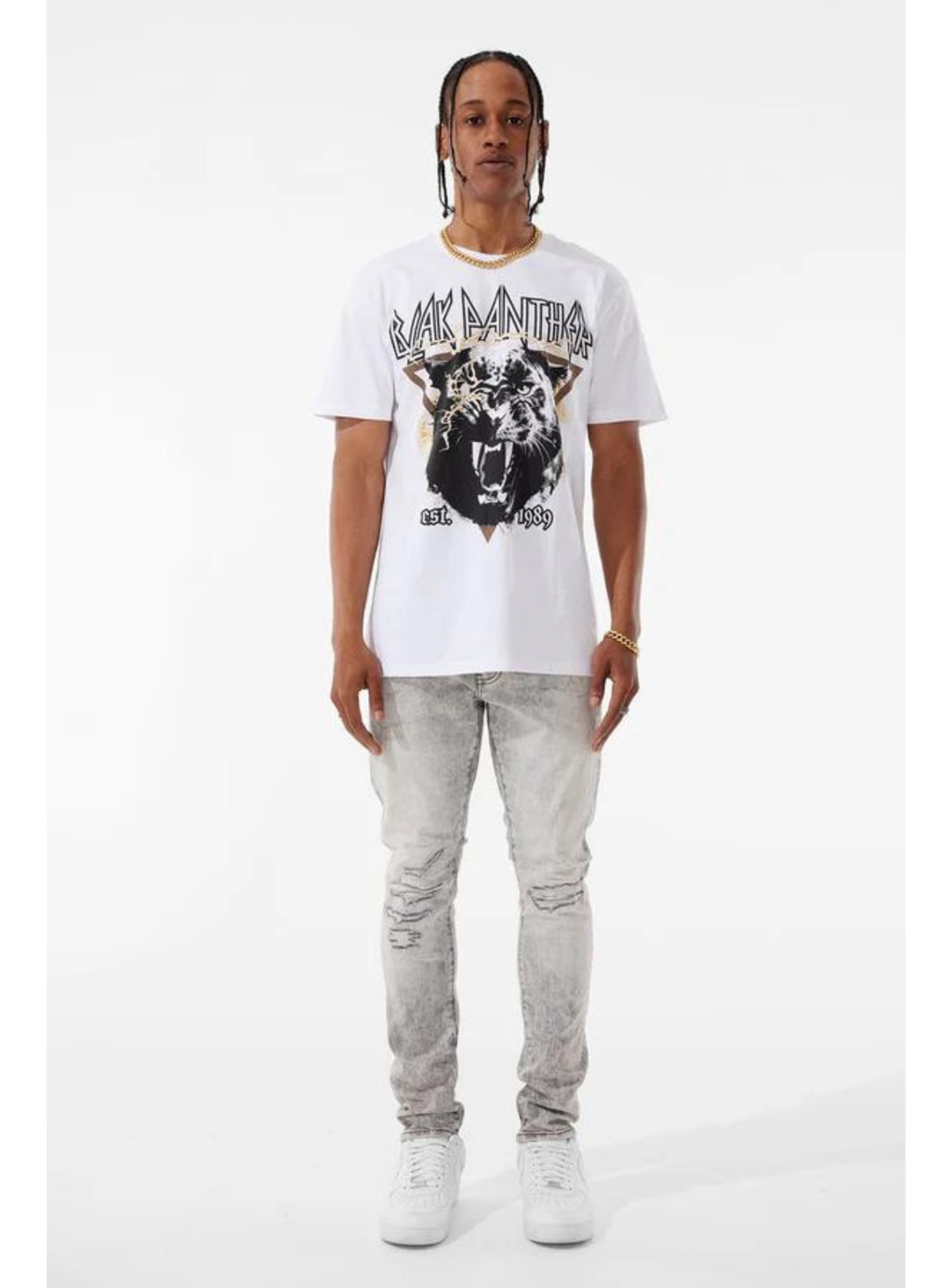Jordan Craig T-Shirt - Blak Panther - White - 9104A