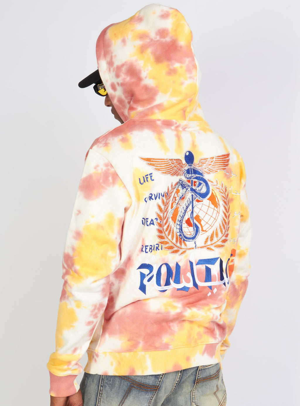 Politics Hoodie - Mikan Tie Dye Zip Up -  Yellow And Multi - MIKAN352