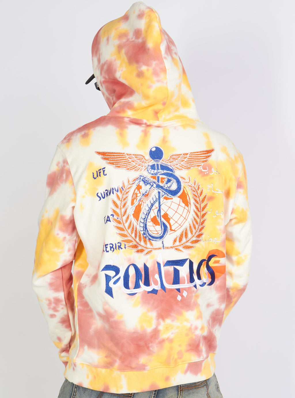 Politics Hoodie - Mikan Tie Dye Zip Up -  Yellow And Multi - MIKAN352