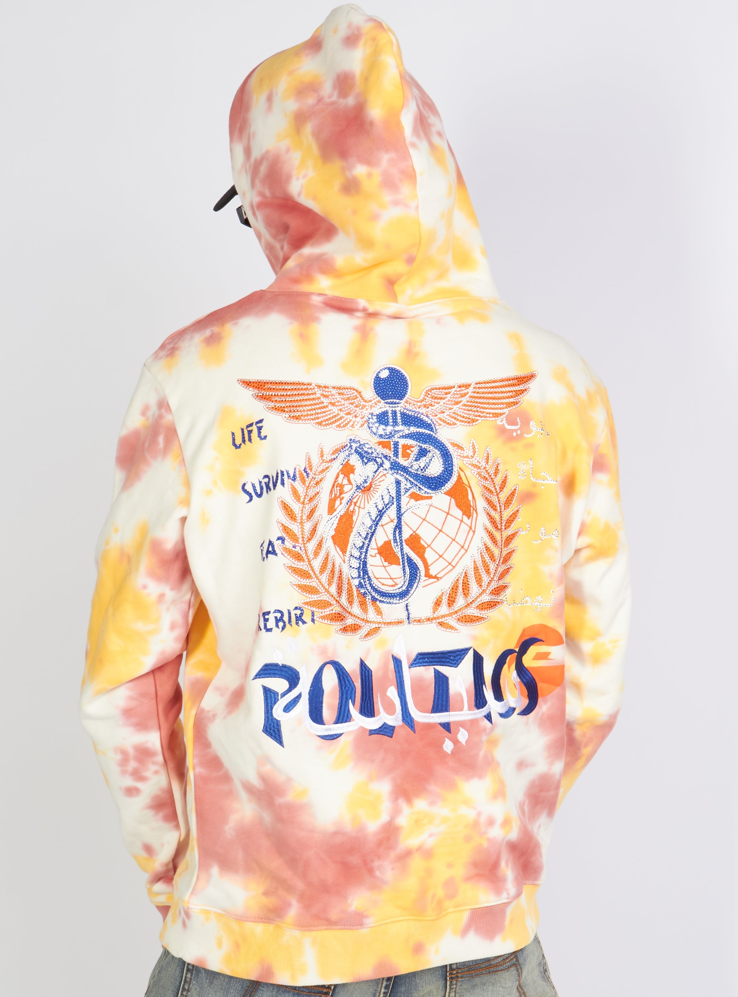 Politics Hoodie - Mikan Tie Dye Zip Up -  Yellow And Multi - MIKAN352