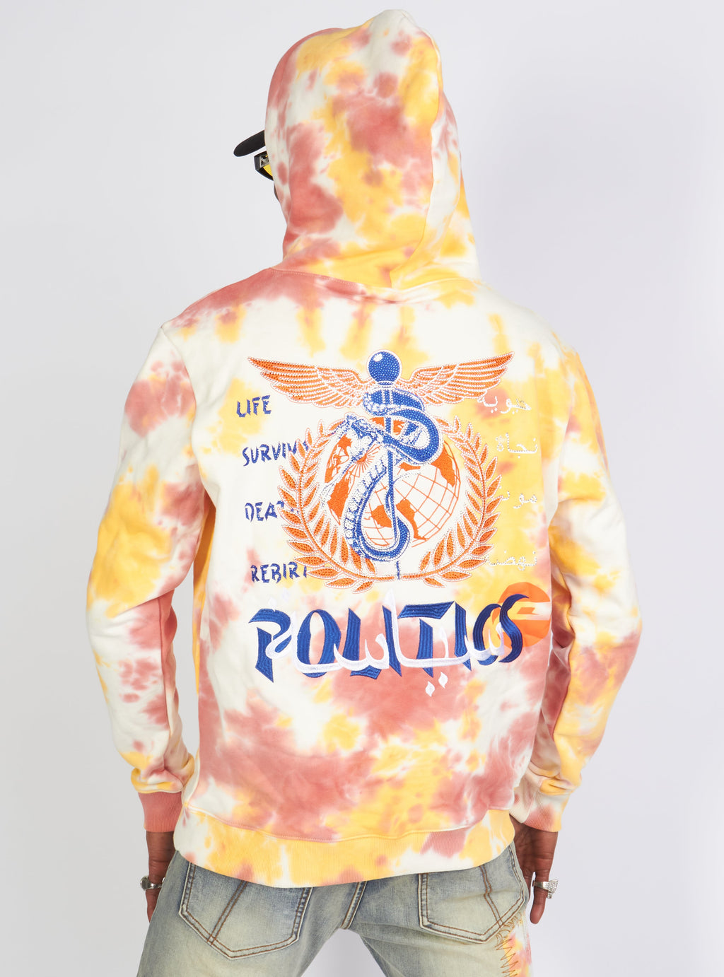 Politics Hoodie - Mikan Tie Dye Zip Up -  Yellow And Multi - MIKAN352