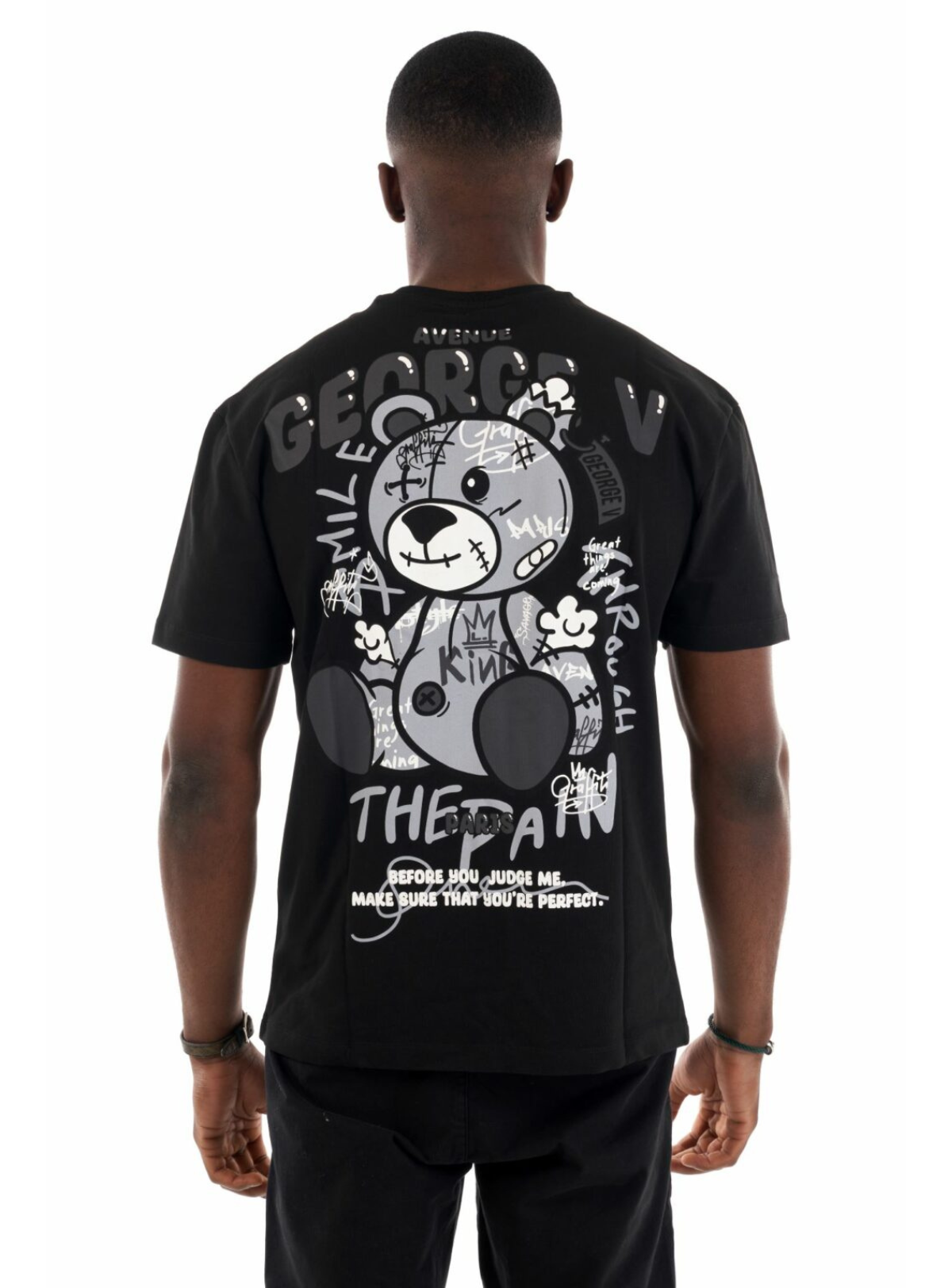 George V T-Shirt - GV Paris Vintage Bear - Black - GV10043