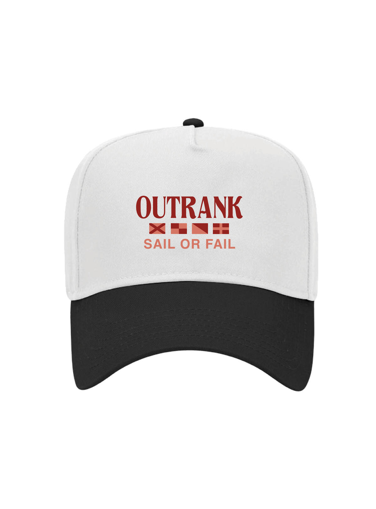 Outrank Hat - Sail Or Fail Snapback - White - ORH674