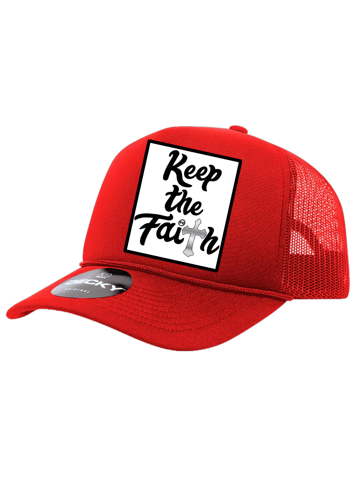 Pg Apparel Hat - Keep The Faith Trucker - Red\White - KTF200