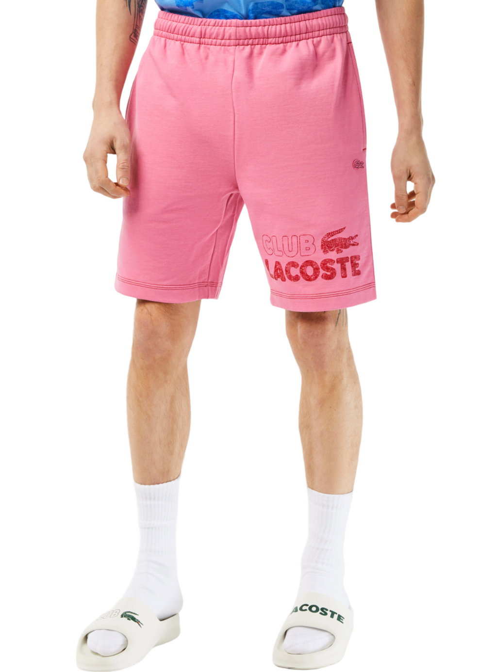 Lacoste Shorts - Contrast Branding Fleece Shorts - Pink-2R3 - GH5638