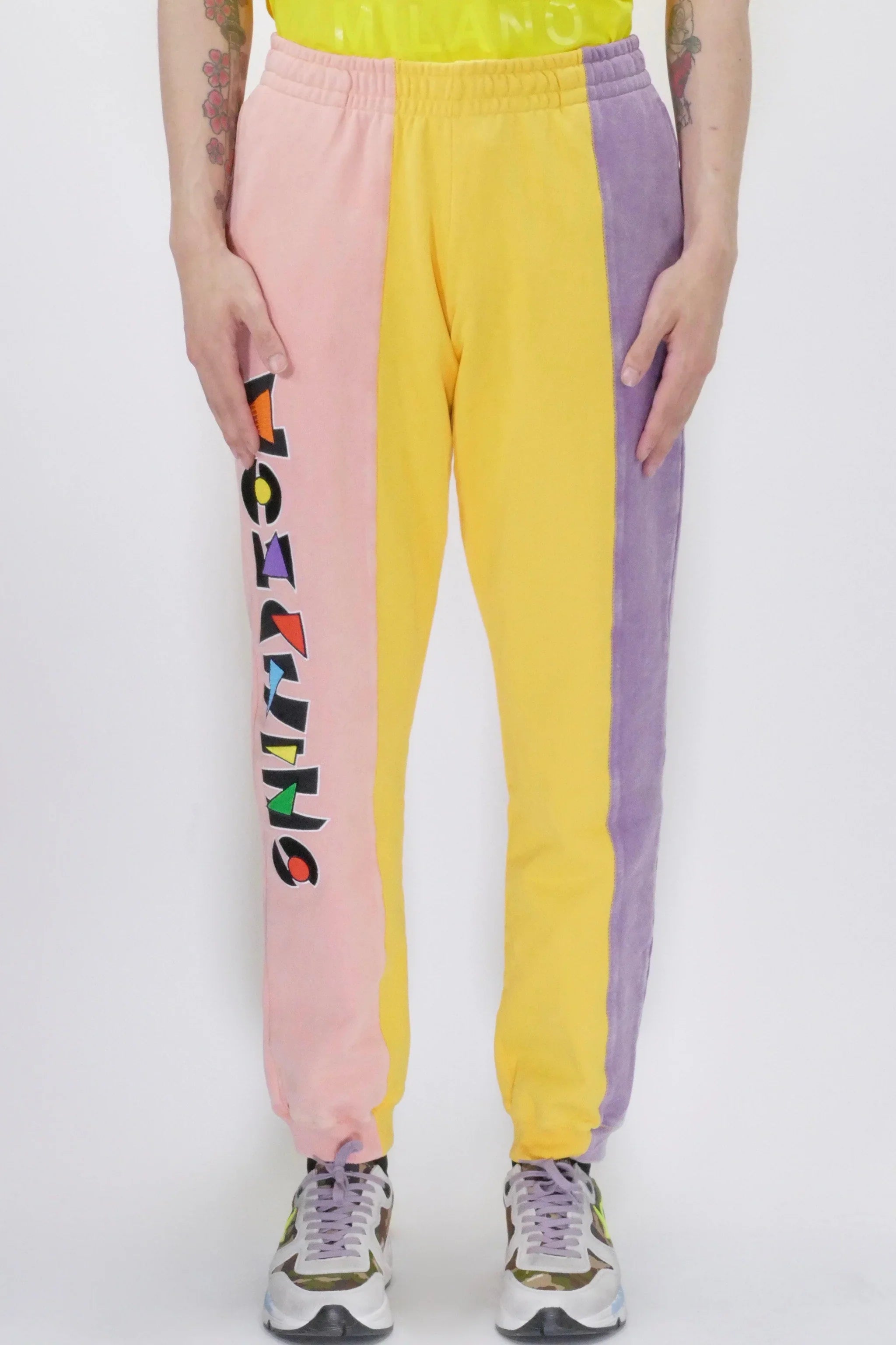 Moschino Sweatpants - Tricolor Logo - Purple Yellow Peach - A03122028 1888