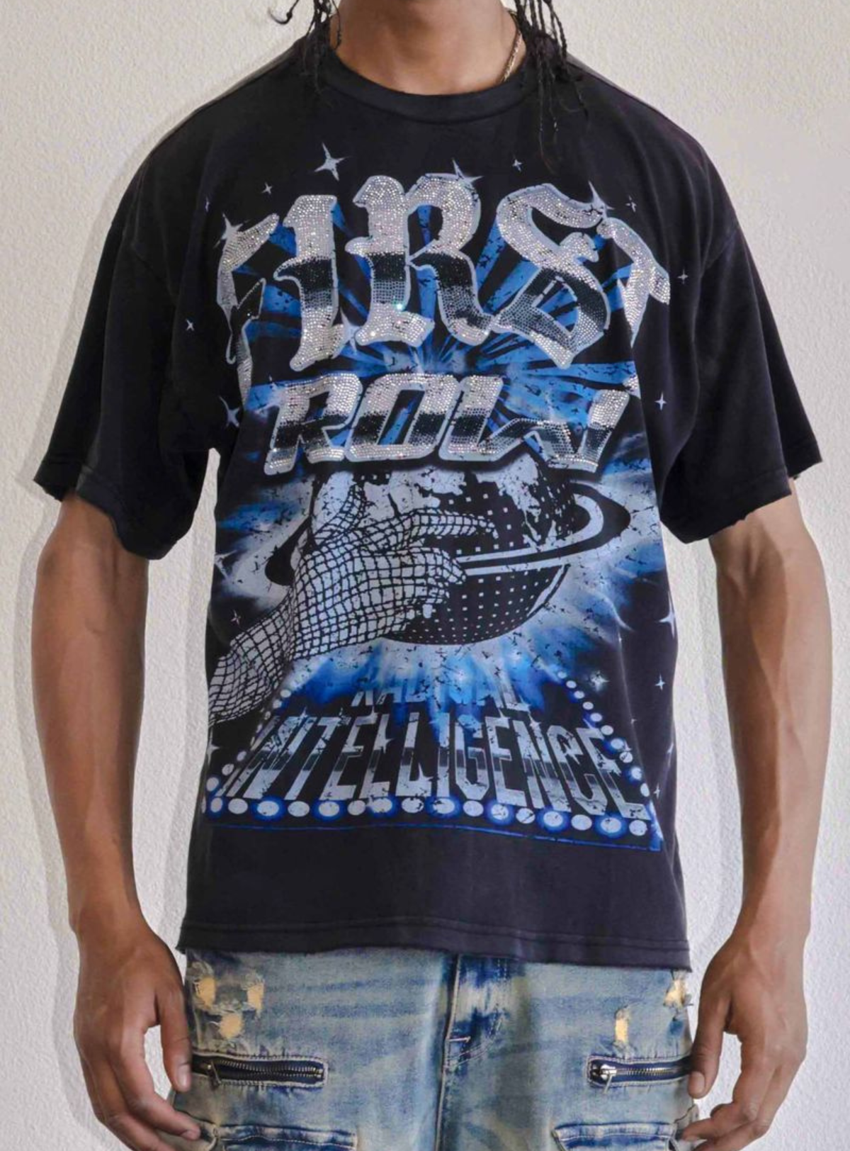 First Row T-Shirt - Radical Inteligence World - Black - FRT2134