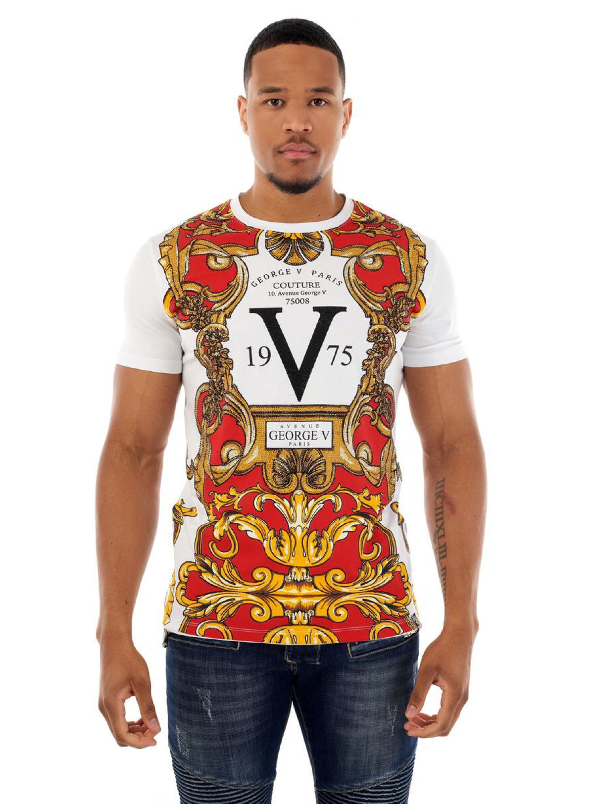 George V T-Shirt - GV 1975 Baroque - White - GV2504
