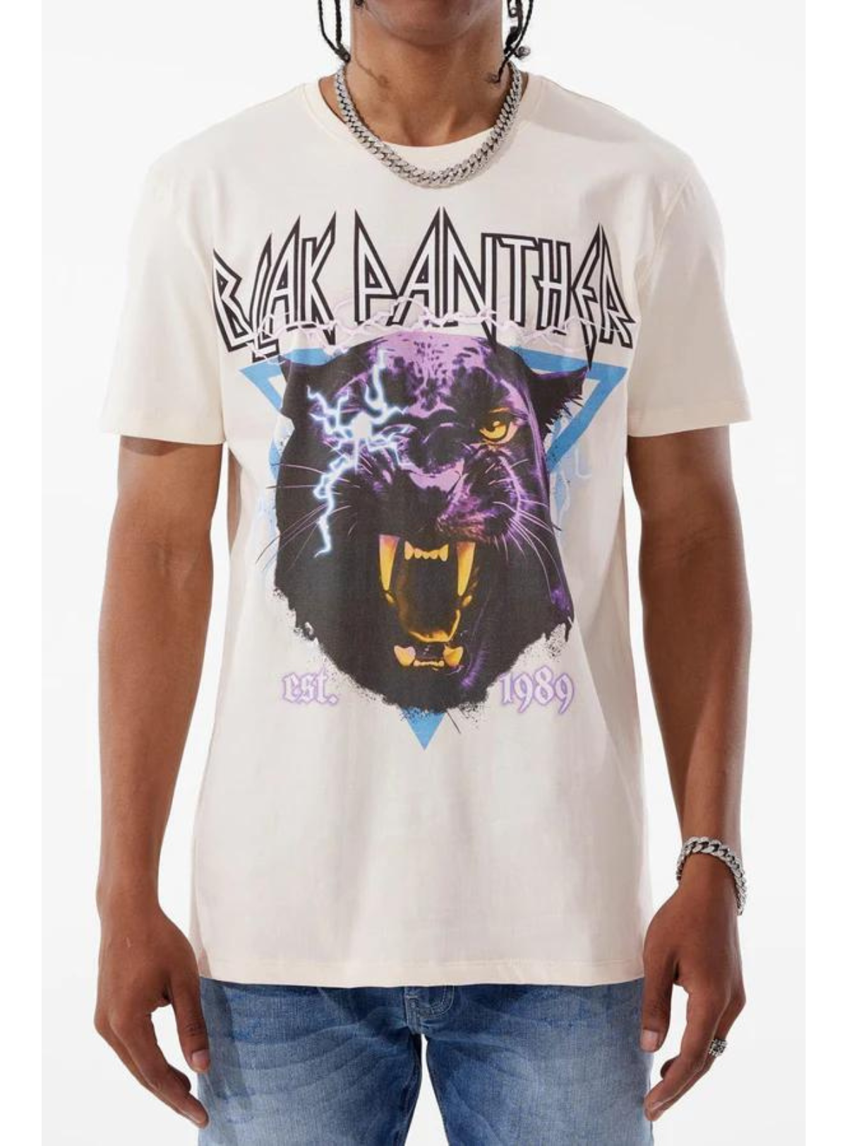 Jordan Craig T-Shirt - Blak Panther - Cream - 9104A