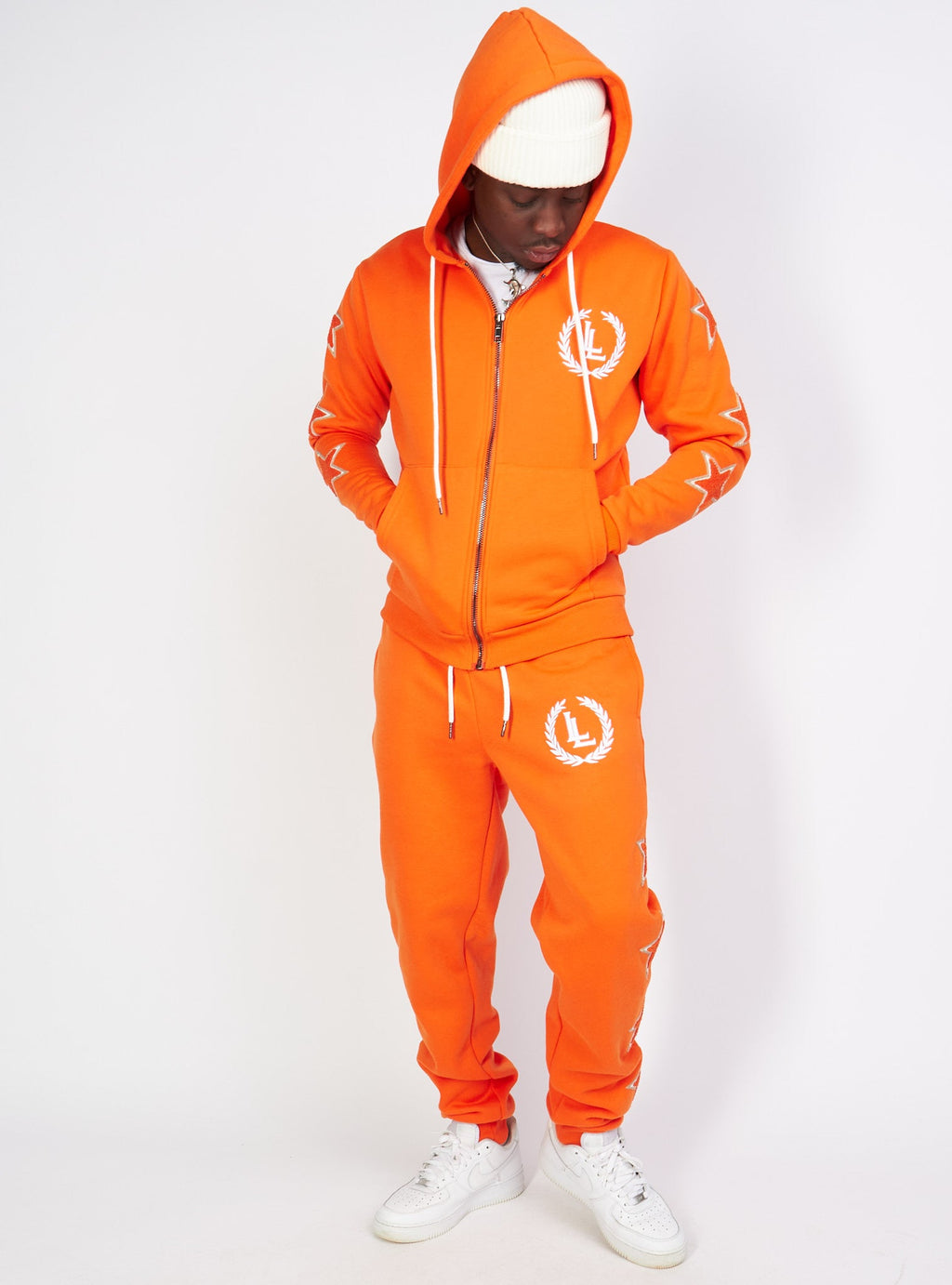 LNL Sweatsuit - Star Set - Orange - LLSTARSET3502