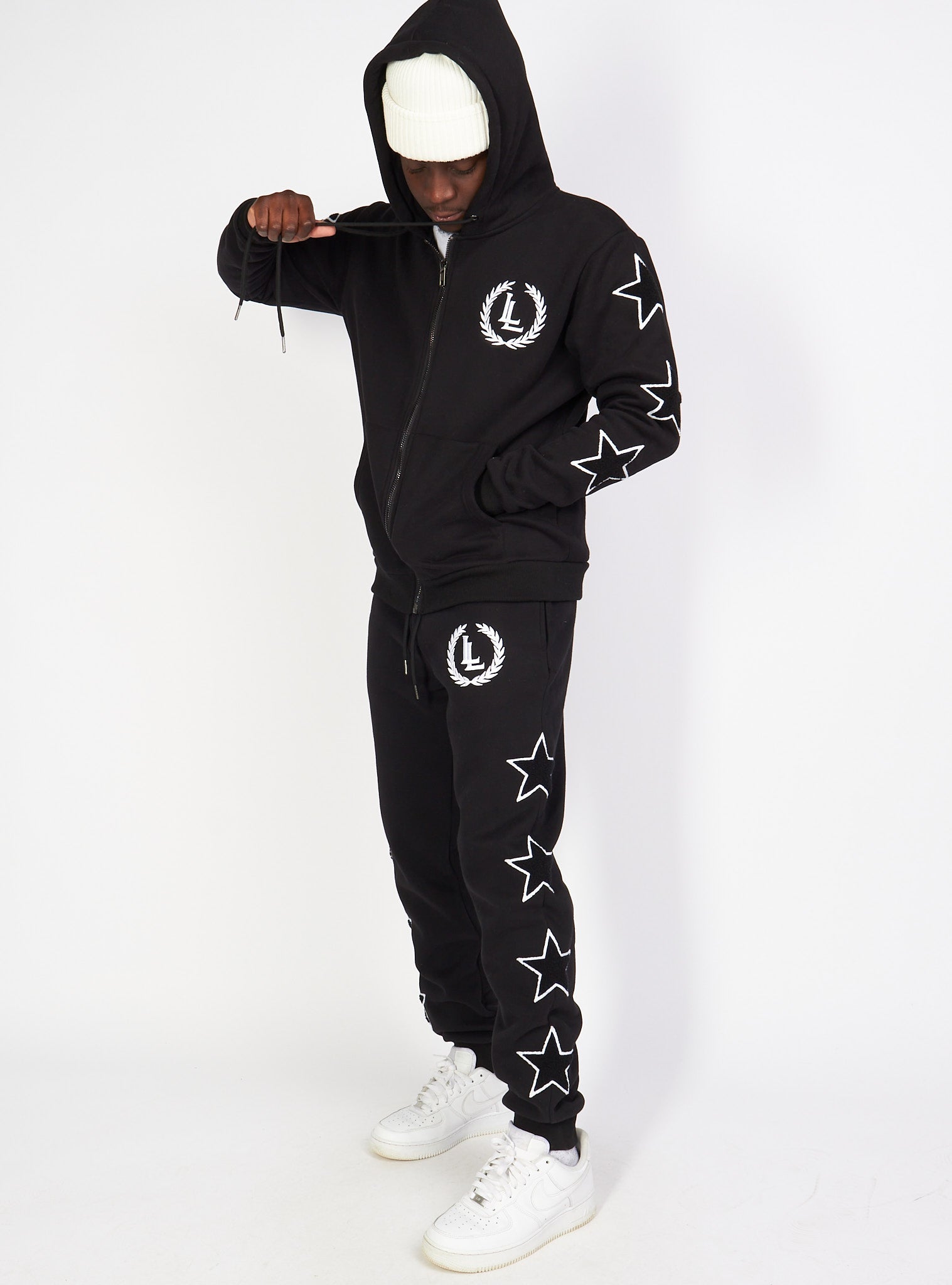 LNL Sweatsuit - Star Set - Black - LLSTARSET3501
