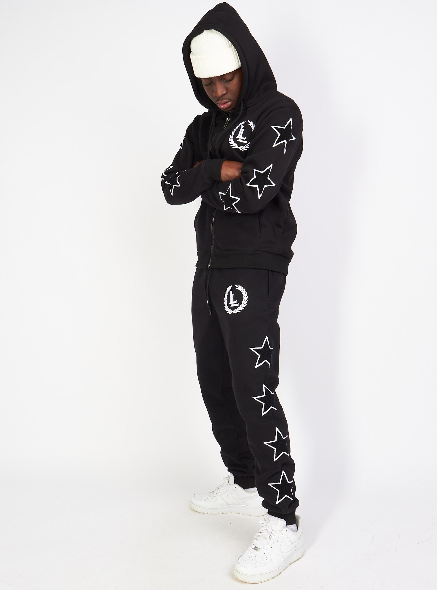 LNL Sweatsuit - Star Set - Black - LLSTARSET3501