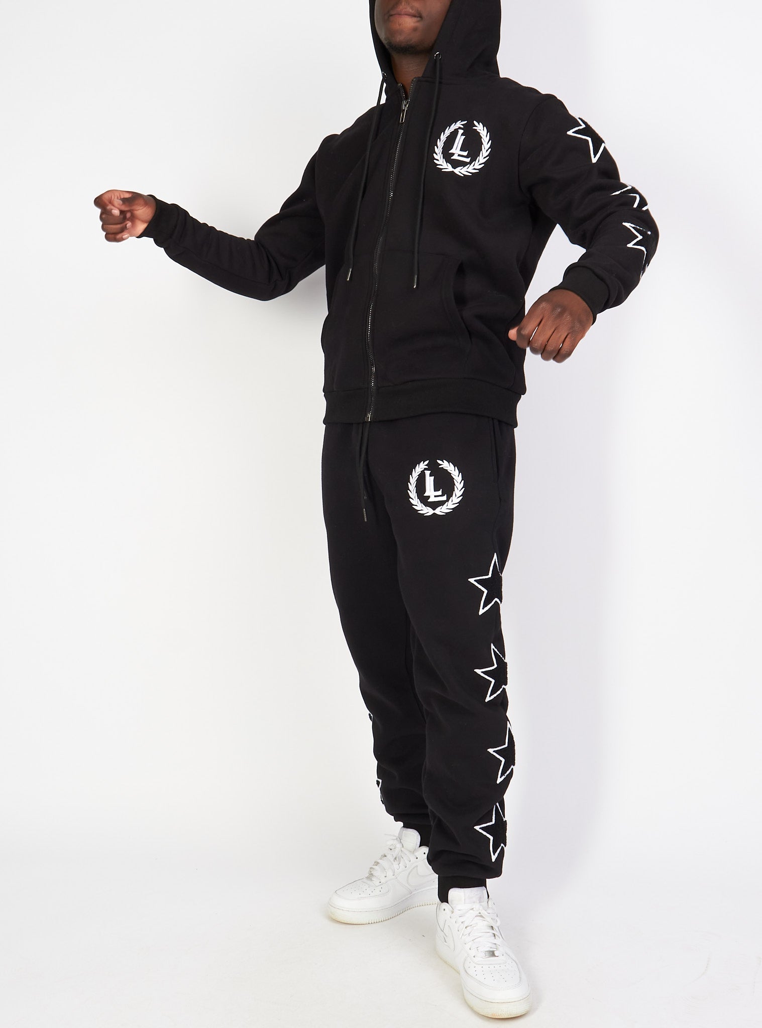 LNL Sweatsuit - Star Set - Black - LLSTARSET3501