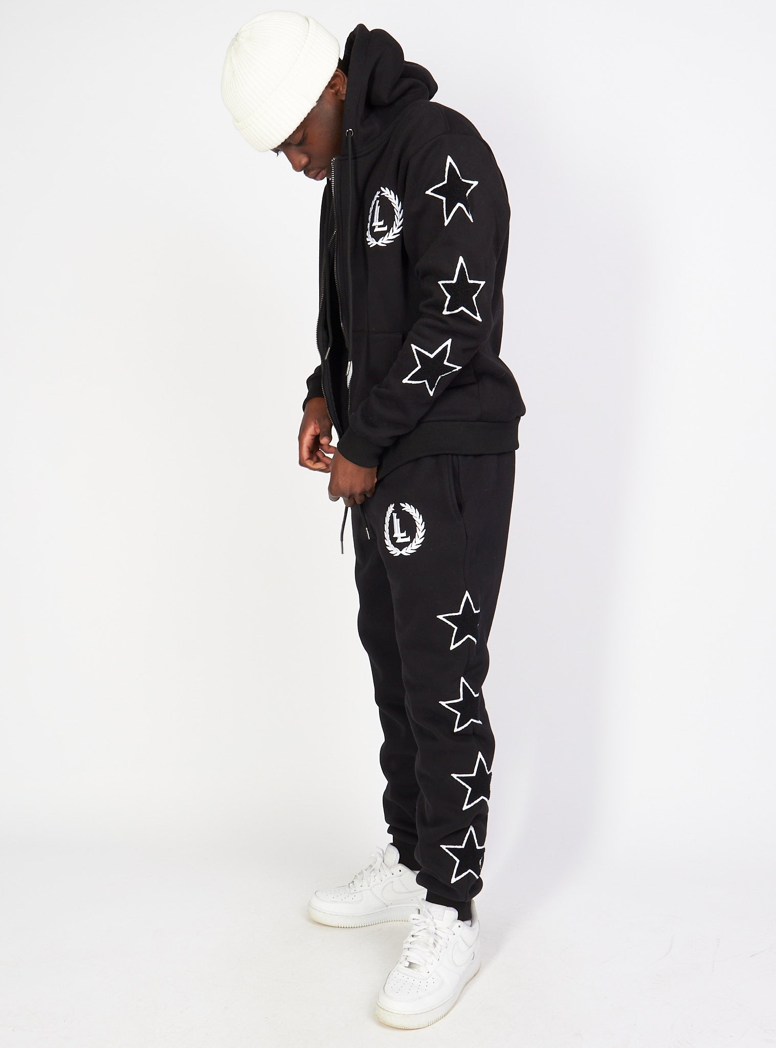LNL Sweatsuit - Star Set - Black - LLSTARSET3501