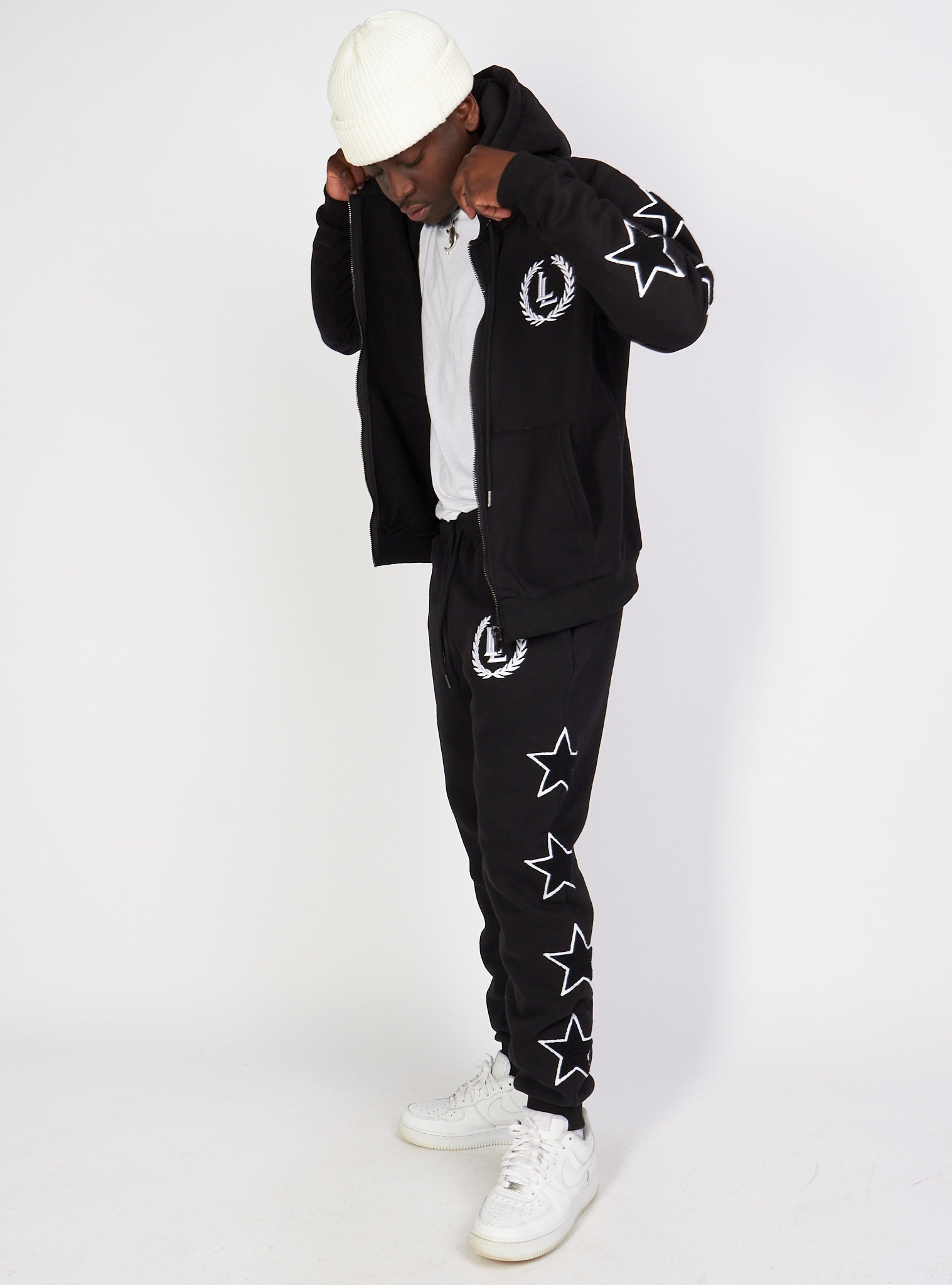 LNL Sweatsuit - Star Set - Black - LLSTARSET3501