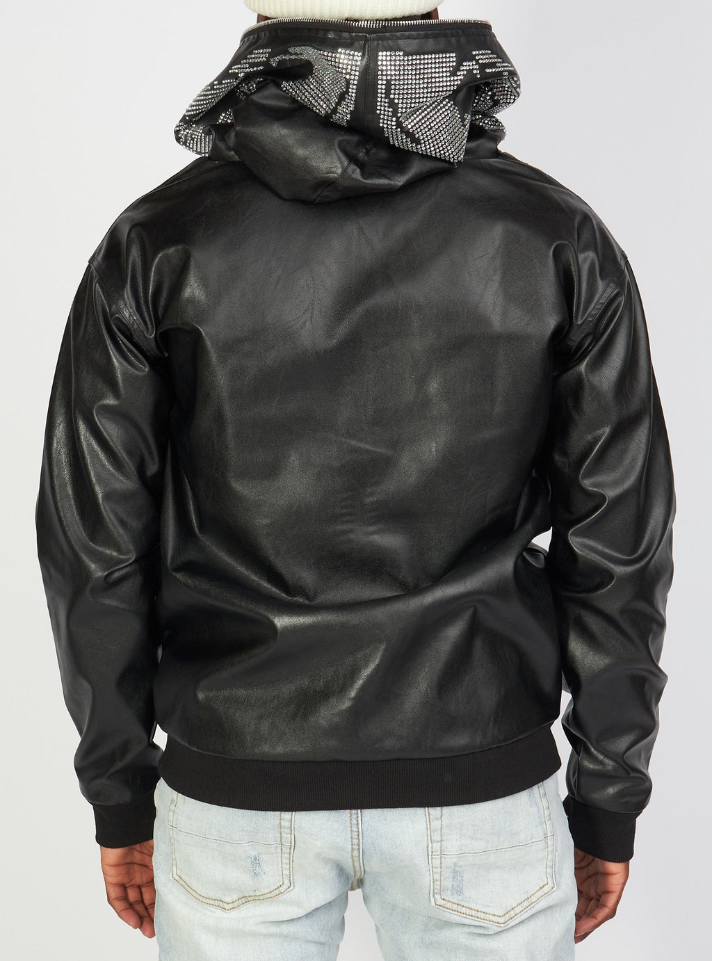 Politics Hoodie - Rhinestone Skeleton - Black - Gola351