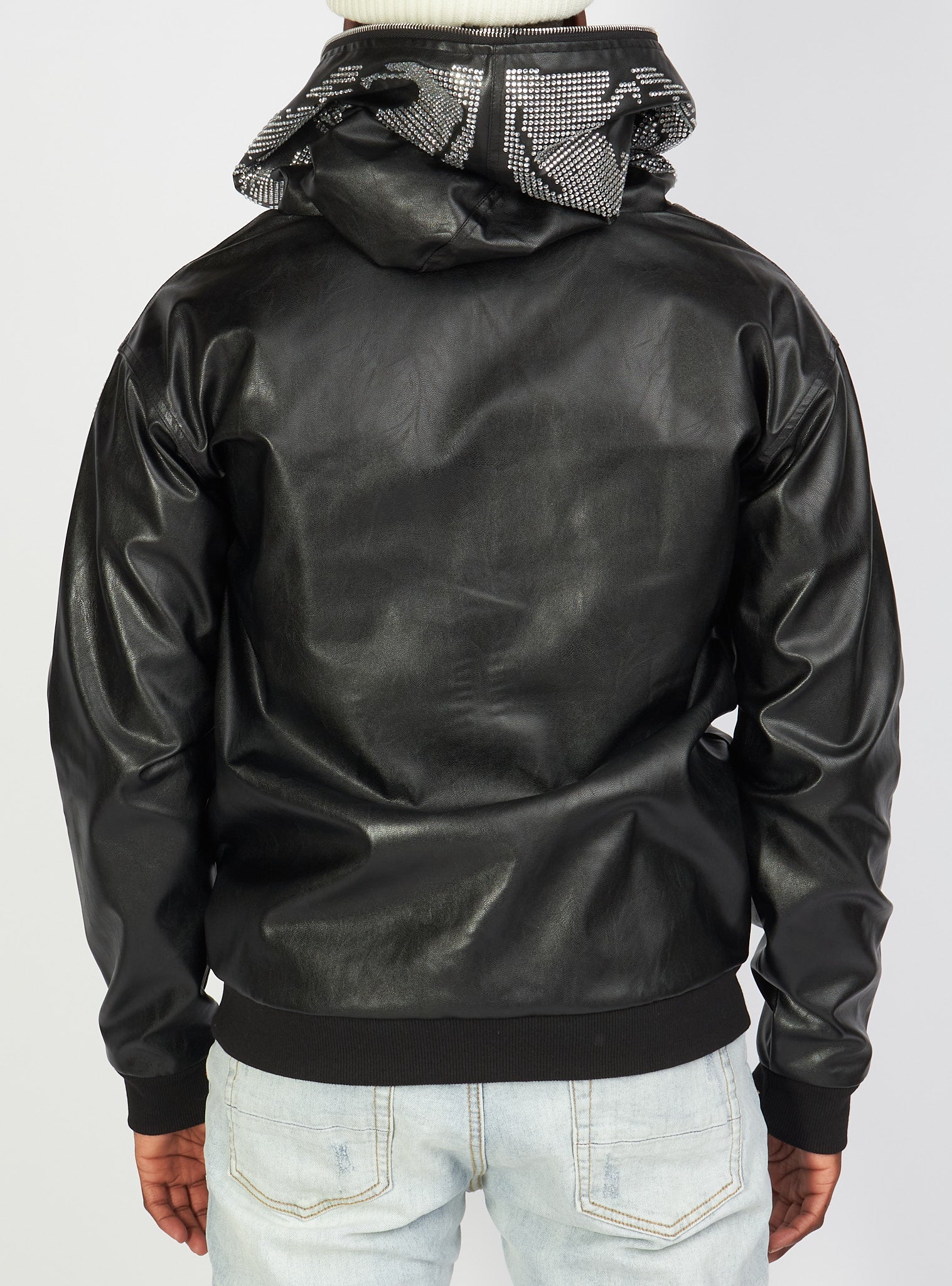 Politics Hoodie - Rhinestone Skeleton - Black - Gola351