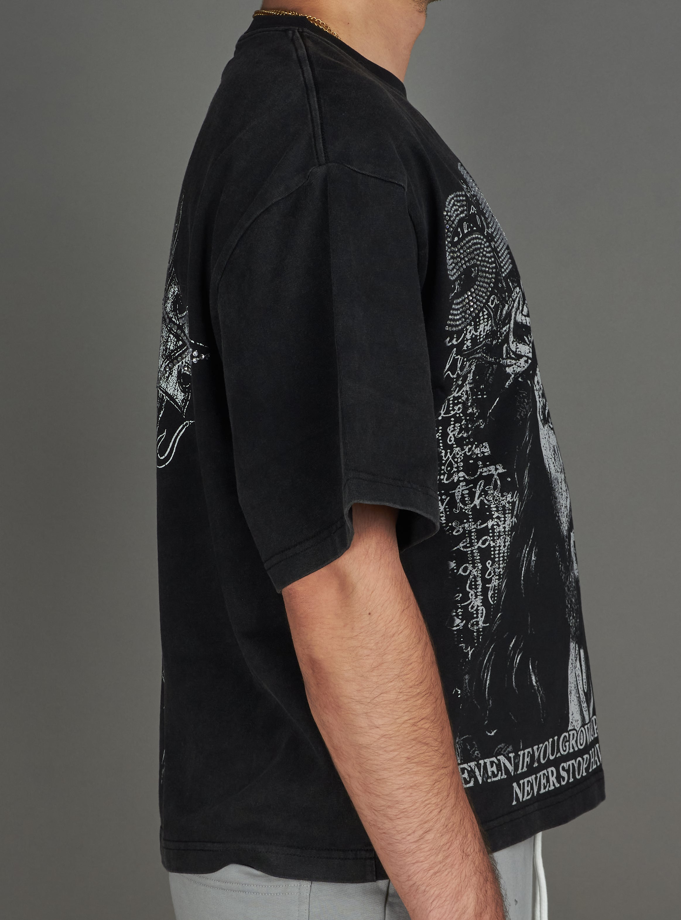 NME T-Shirt - Cole -  Black Wash  - 206