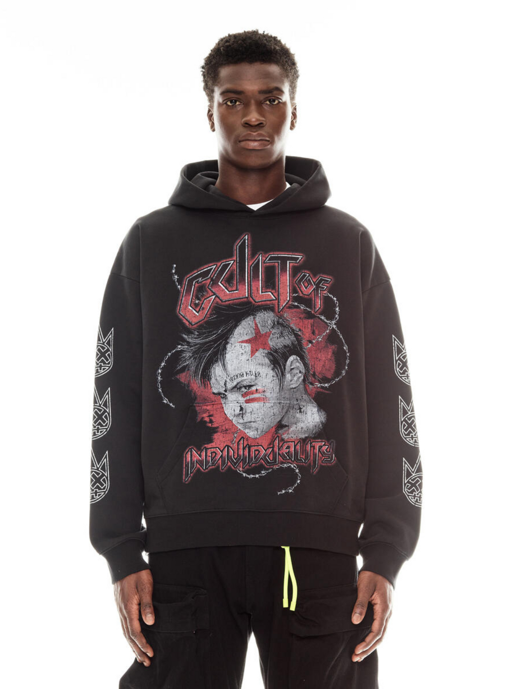 Cult Of Individuality Hoodie - Pullover Sweatshirt - Black - 624B9-PH13I