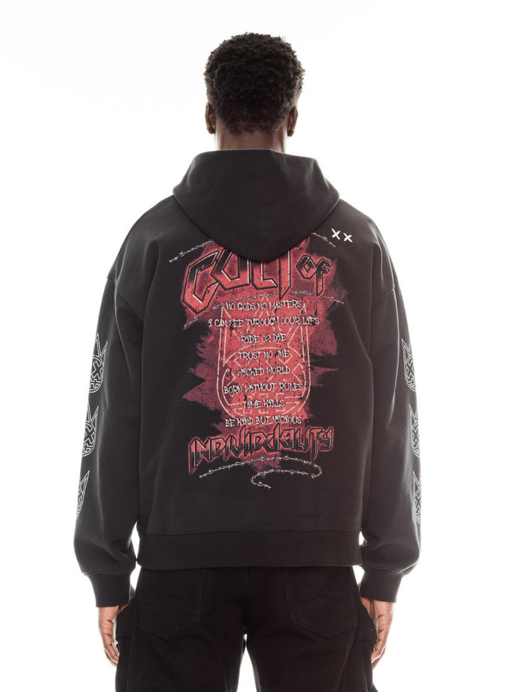 Cult Of Individuality Hoodie - Pullover Sweatshirt - Black - 624B9-PH13I