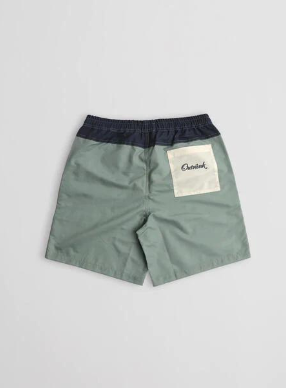 Outrank Shorts - Starboard 7" Color Blocked Patch Pocket - Green\Ivory - ORS091